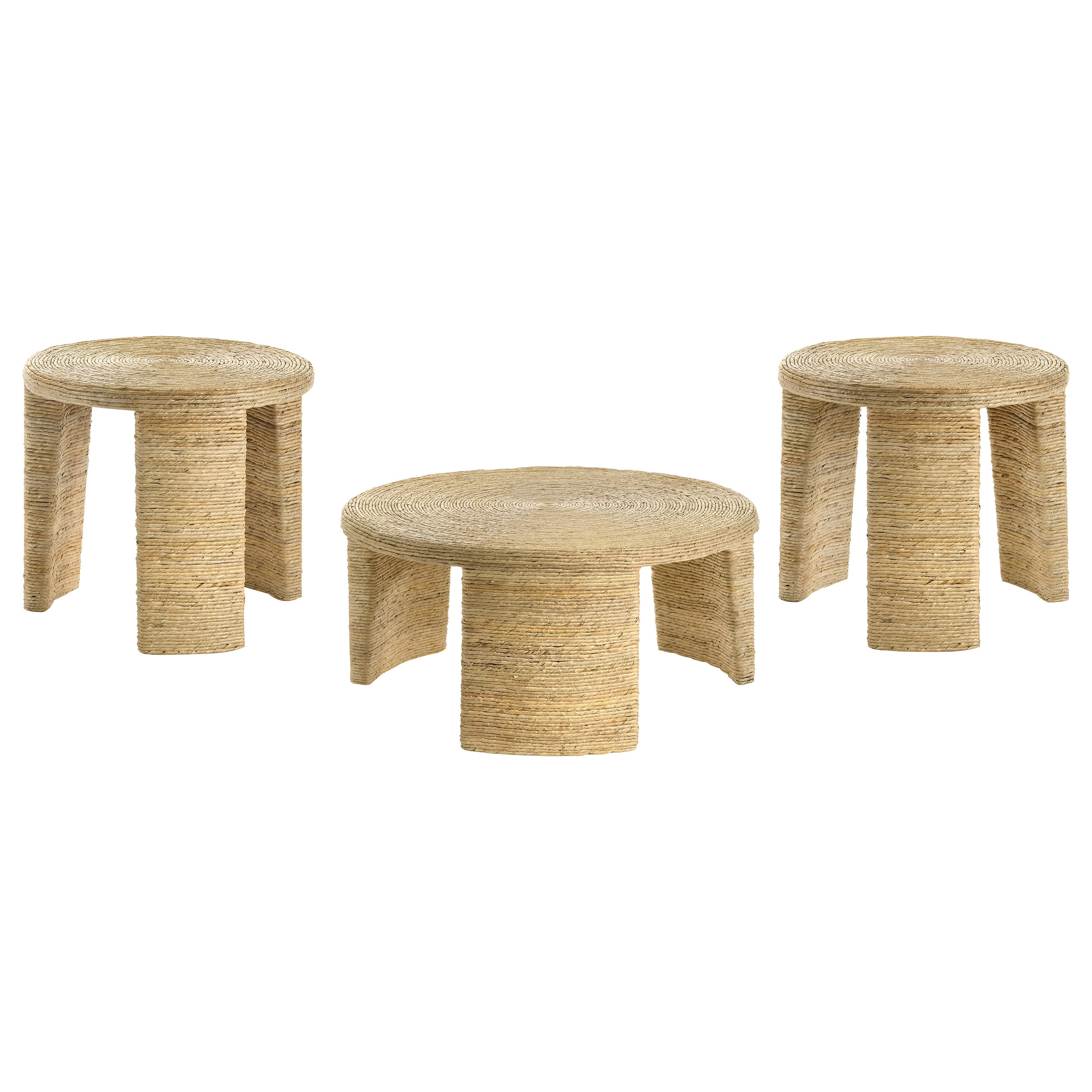  Artina 3-piece Rattan Coffee And End Table Set Natural 