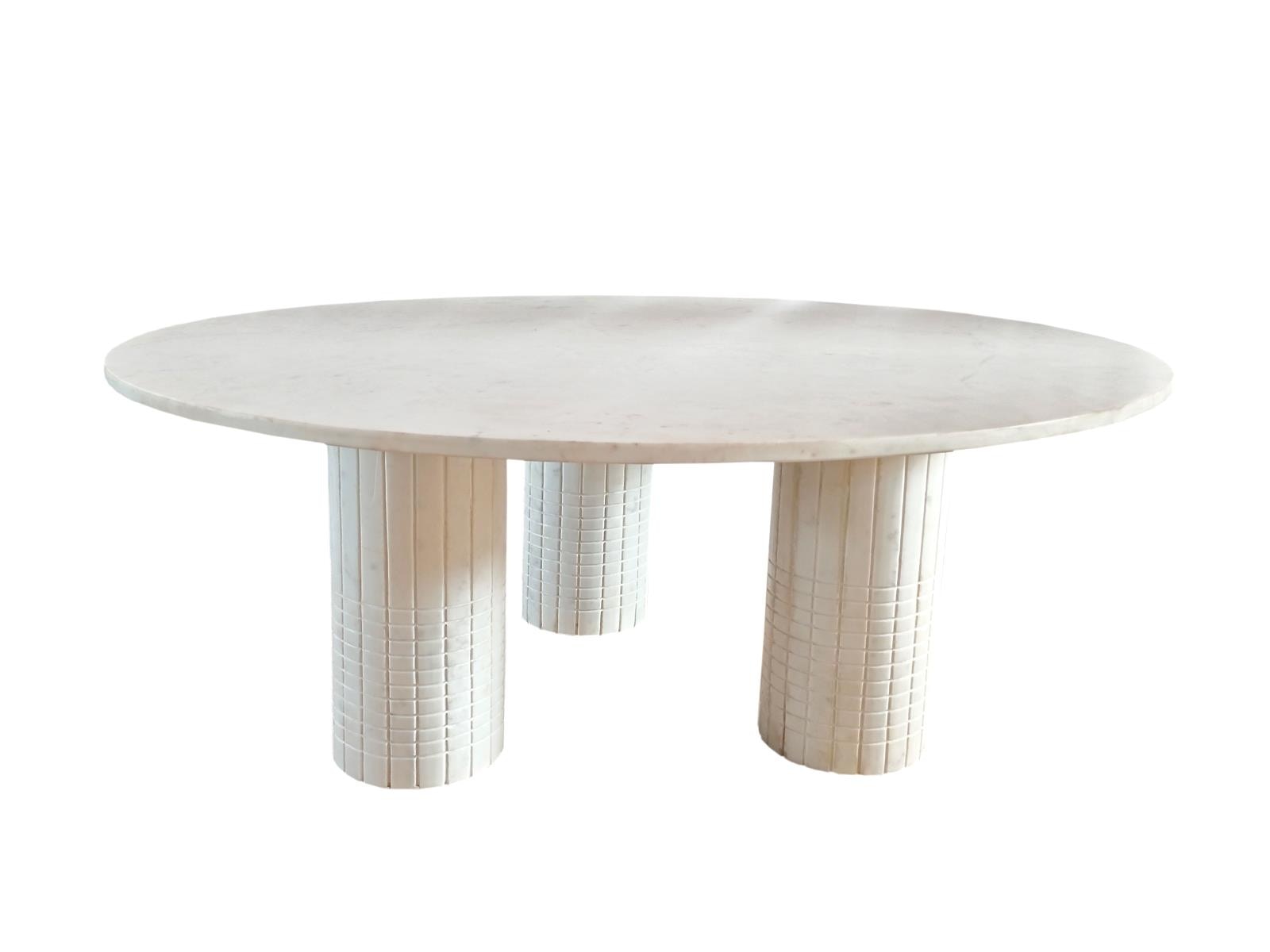 Coaster Astoria Round Genuine Marble Coffee Table White 709668