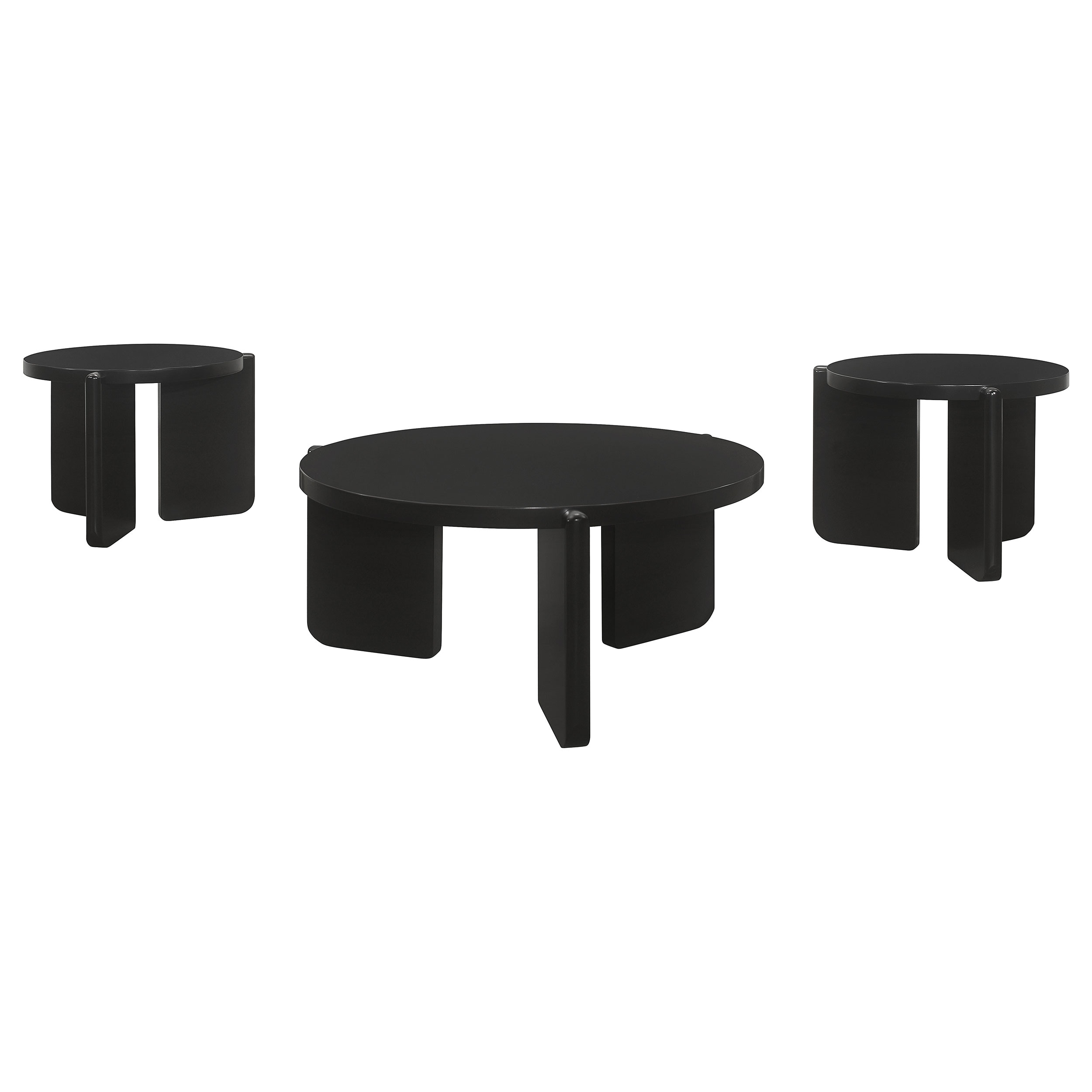 Coaster Cordova 3-piece Solid Wood Coffee And End Table Set Black 709678-S3