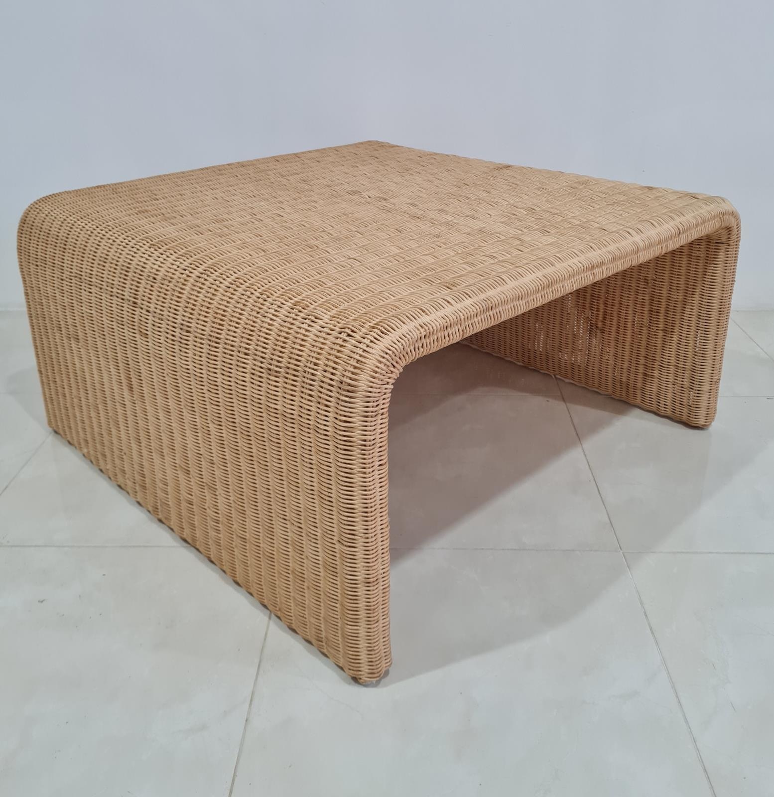 Coaster Living Room Juanita Square Woven Rattan Coffee Table Natural 709818 Haynes Brothers