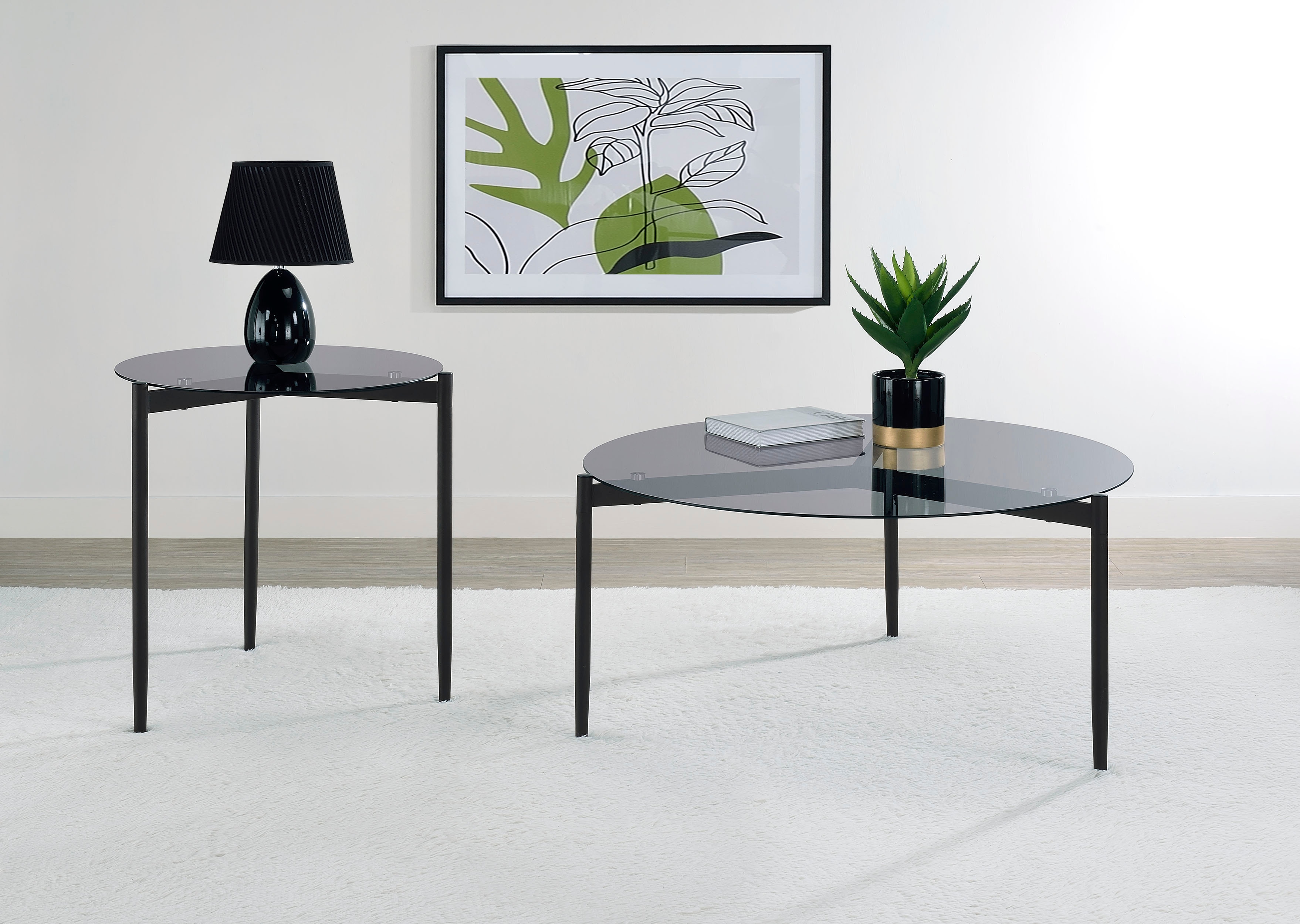 Coaster Rosalie 2-piece Round Coffee And End Table Set Grey 710168-S2