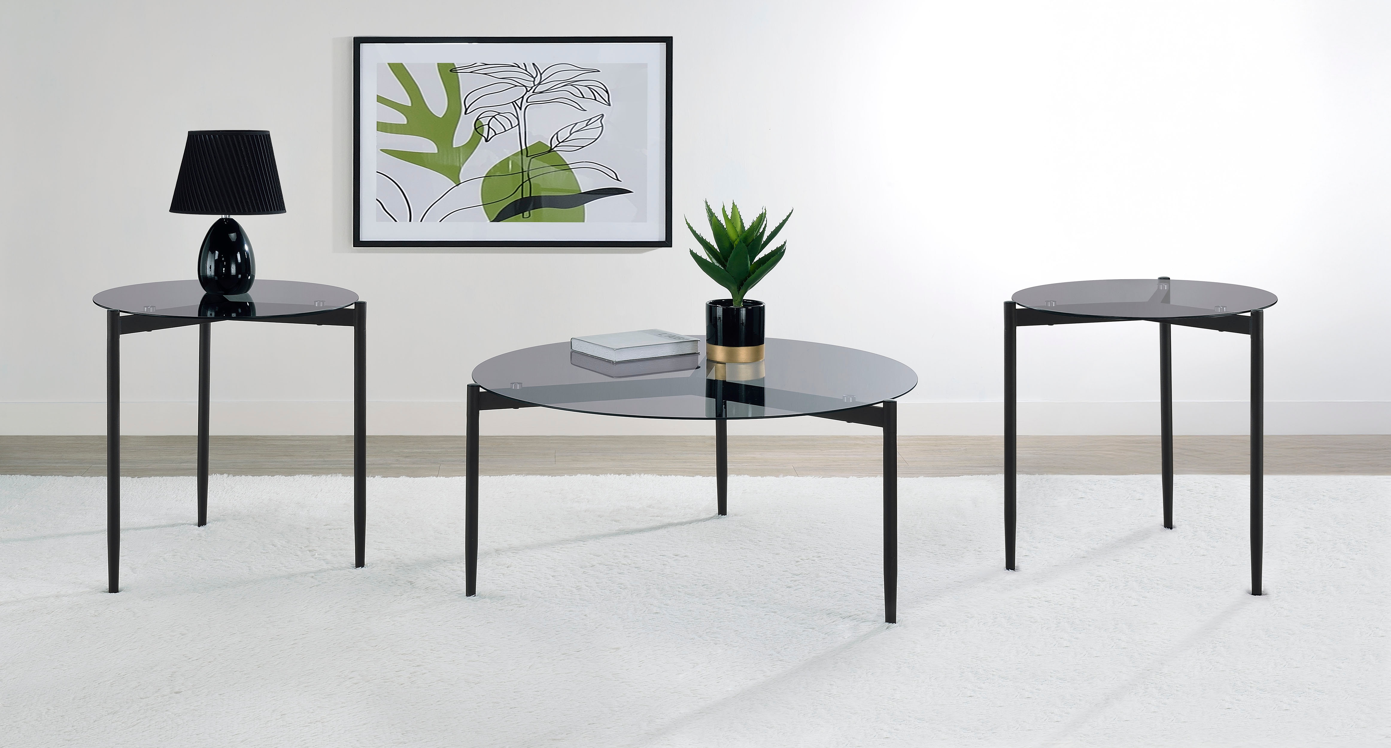 Coaster Rosalie 3-piece Round Coffee And End Table Set Grey 710168-S3