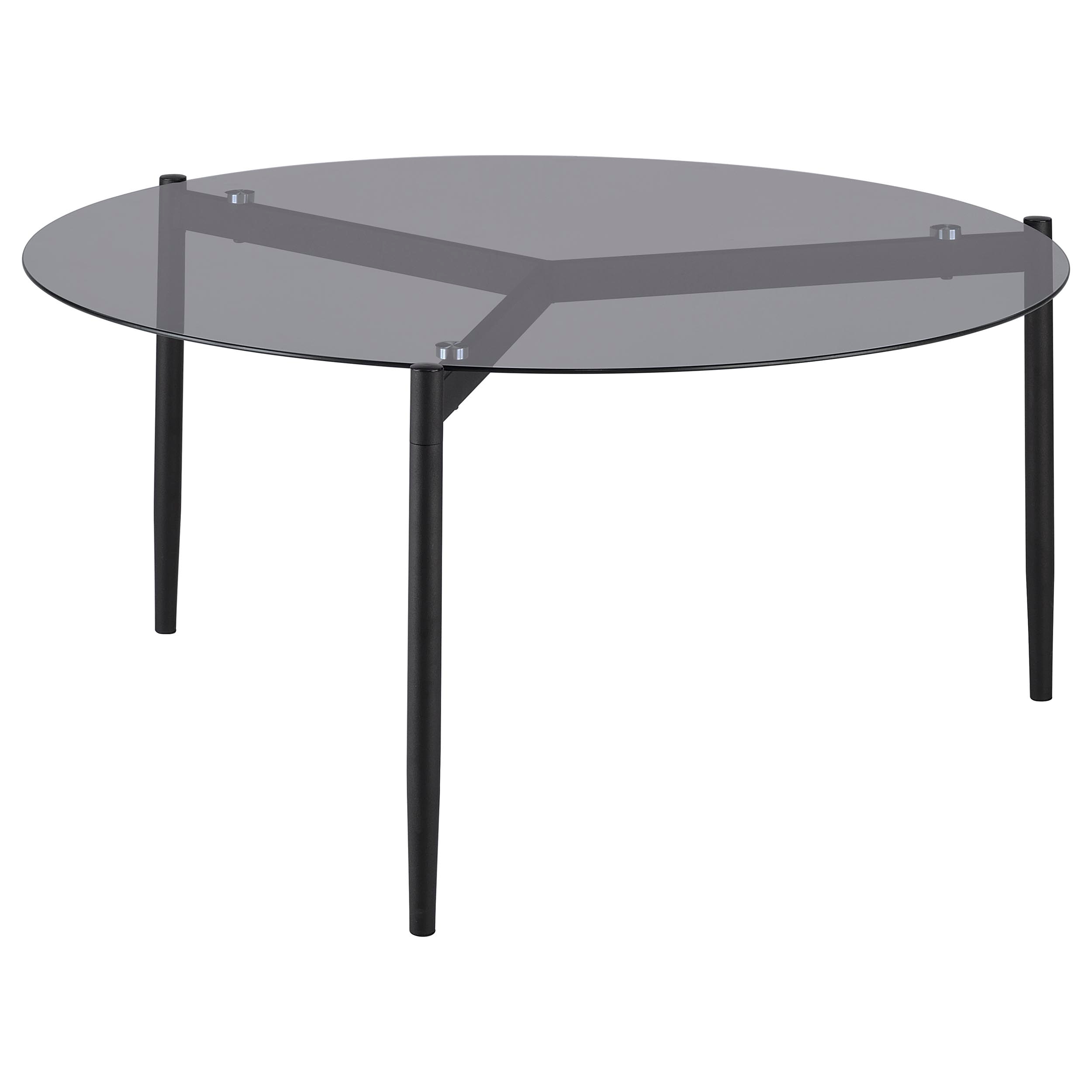 Coaster Rosalie Round Smoked Glass Top Coffee Table Grey 710168