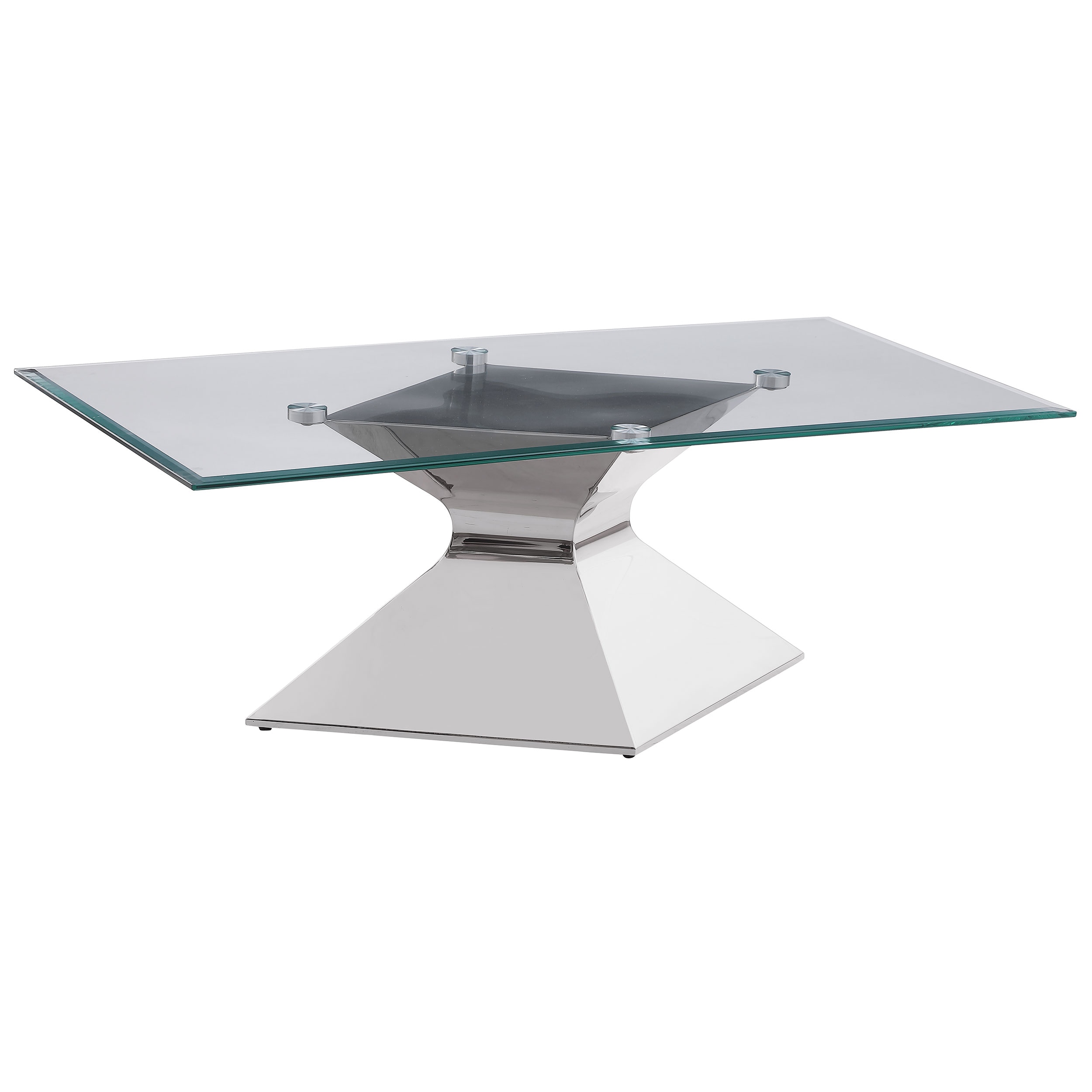  Jenny Glass Top Stainless Steel Coffee Table Chrome 