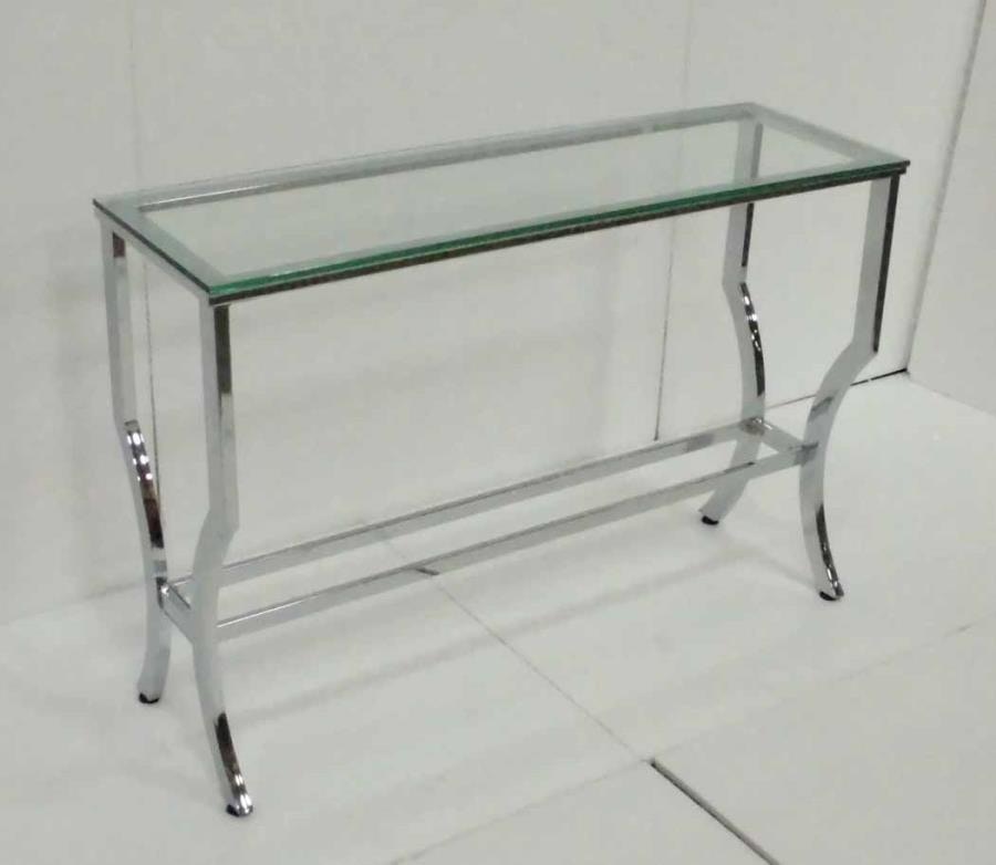 Coaster Saide Rectangular Glass Top Entryway Console Table Chrome 720339