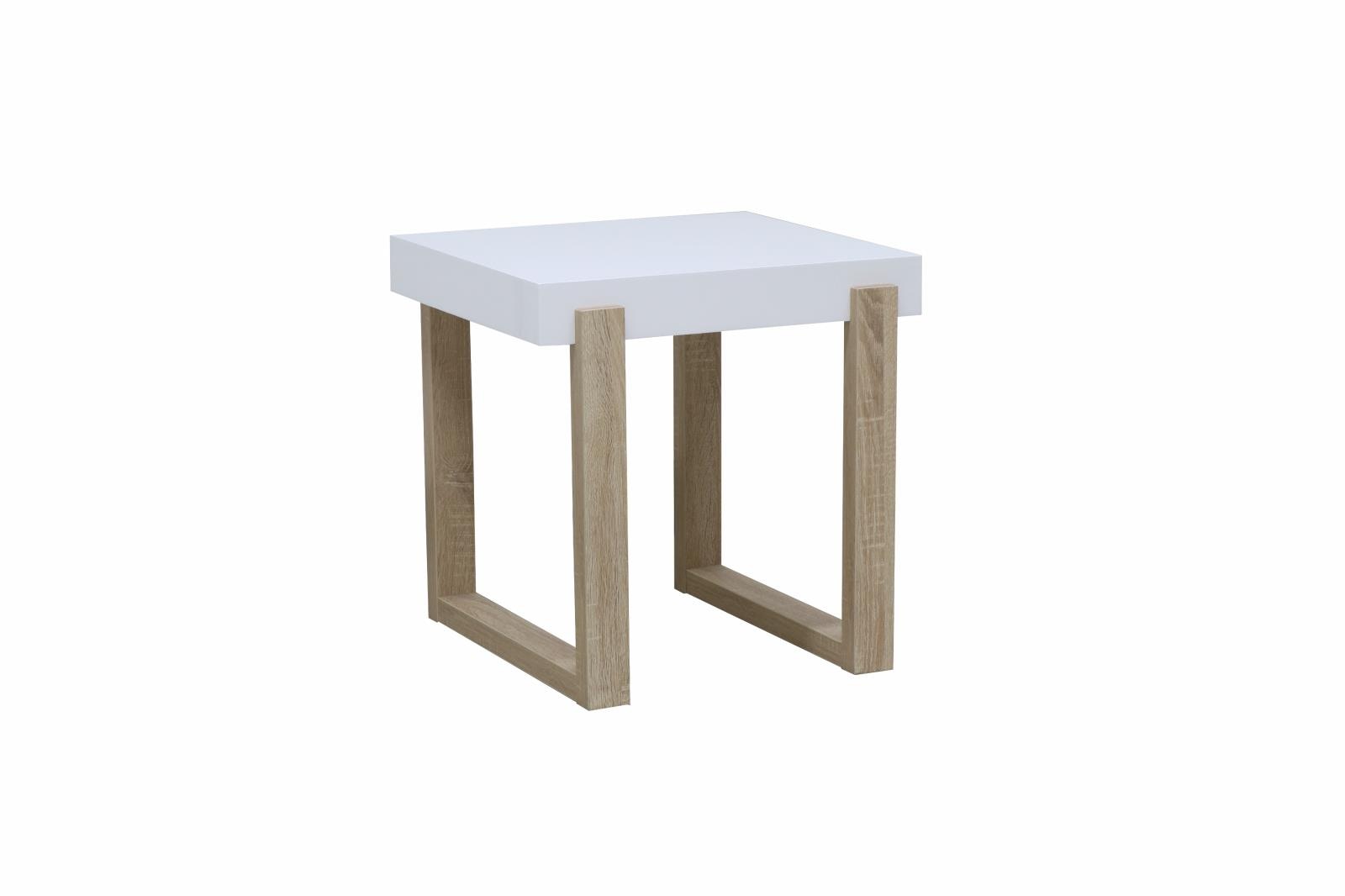 Coaster Living Room Pala Rectangular End Table White High Gloss And Natural 753397 Anna s Home