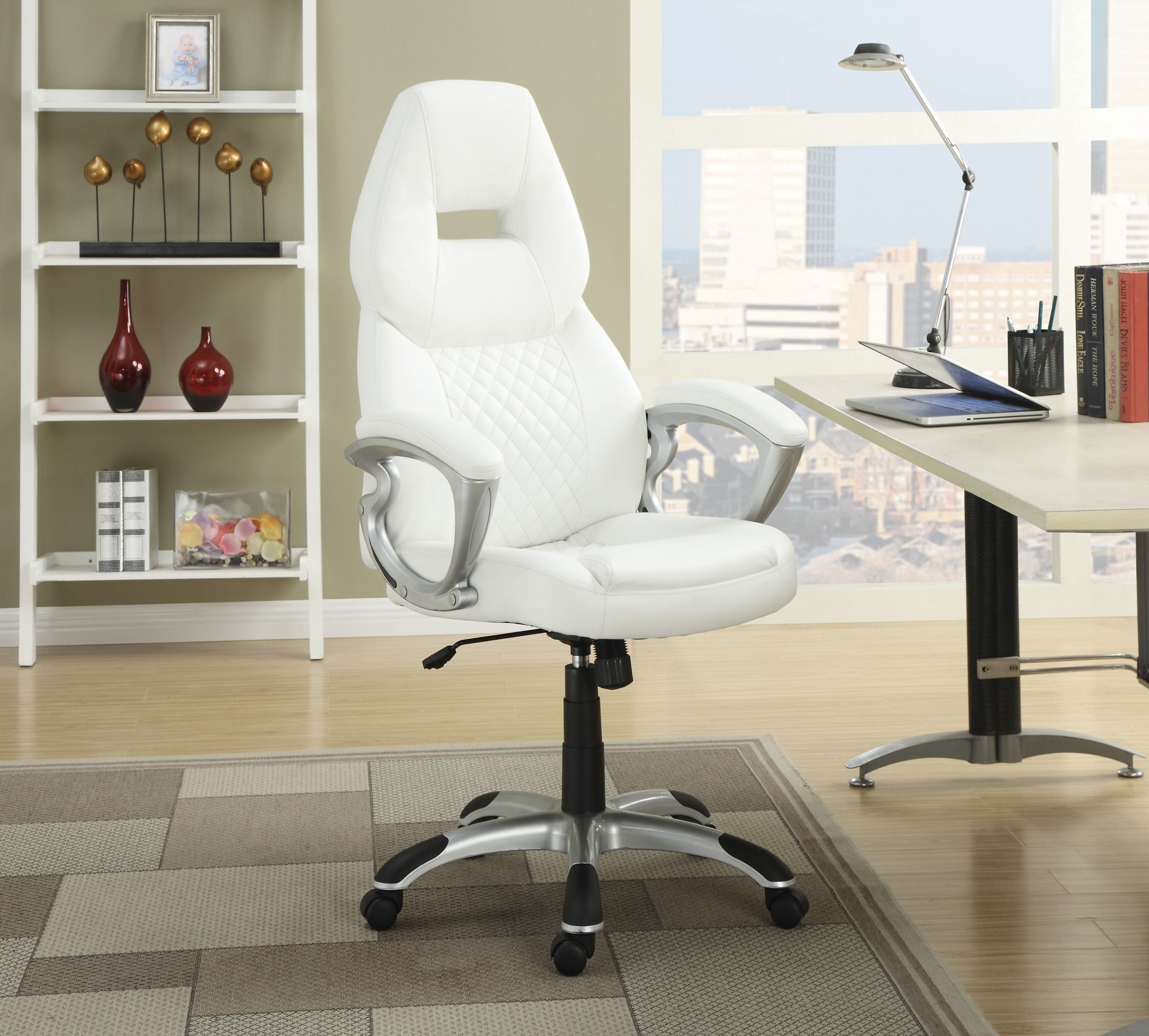 coaster white office chair