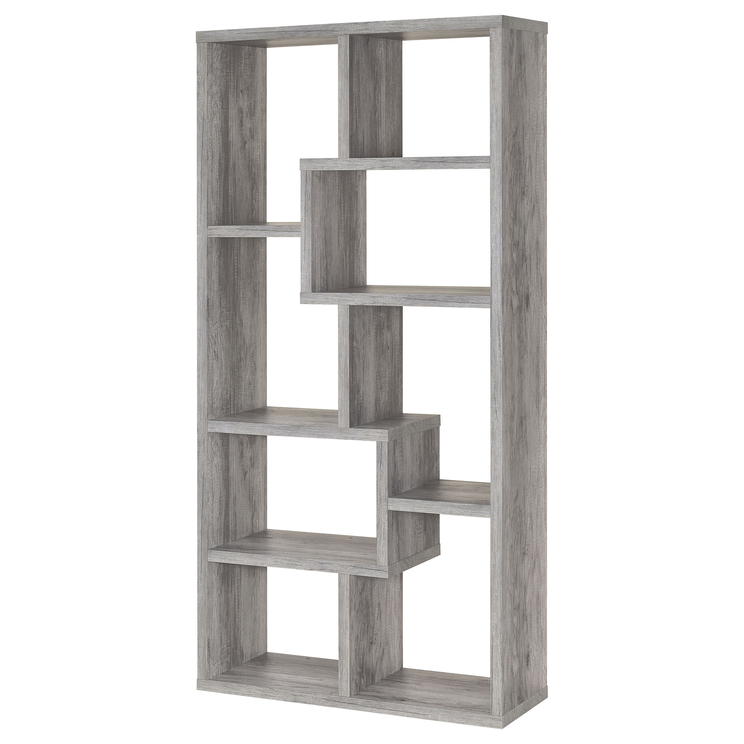 Coaster Home Office Theo 71-inch 7-shelf Bookshelf Grey Driftwood