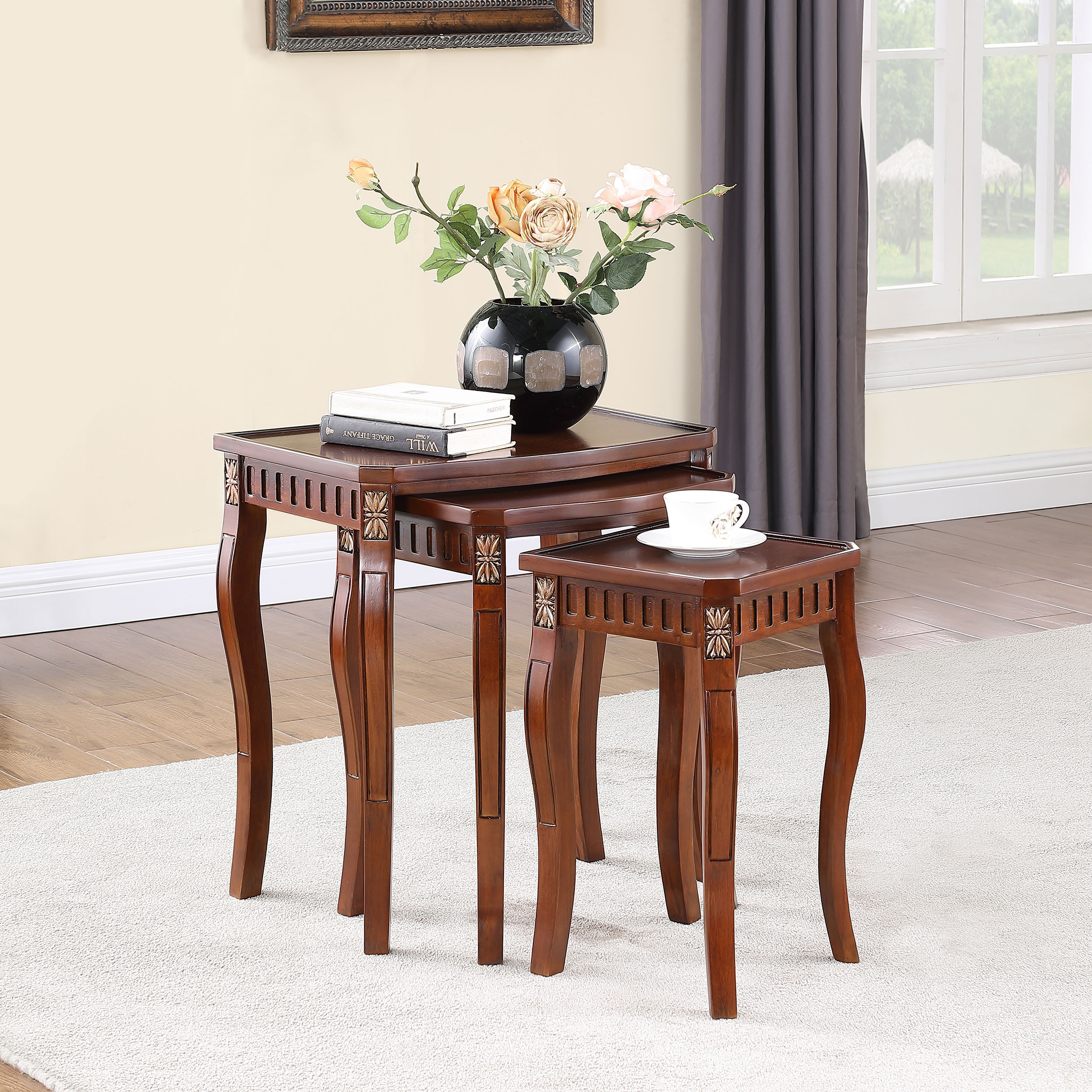 Coaster Living Room Daphne 3-piece Rectangular Wood Nesting Table
