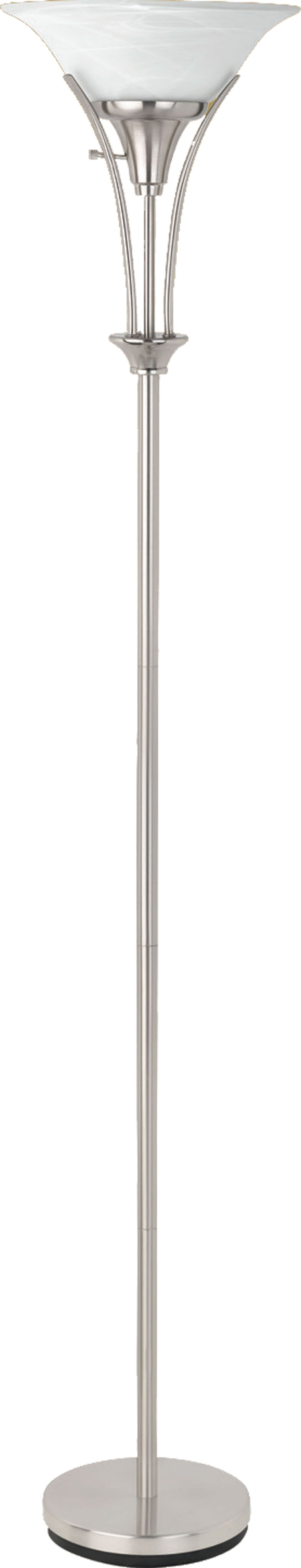 Coaster Archie 71-inch Frosted Torchiere Floor Lamp Brushed Steel 901193