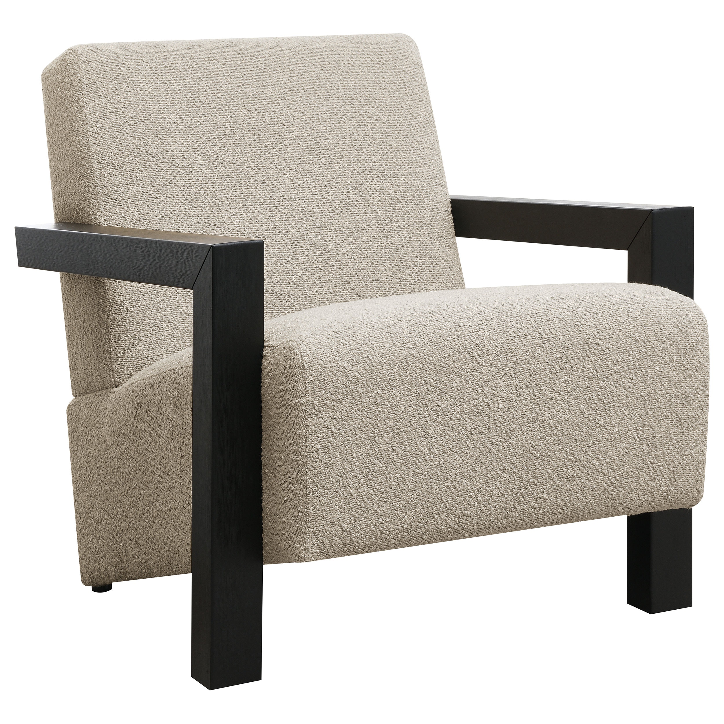  Fitzroy Boucle Upholstered Accent Arm Chair Latte 