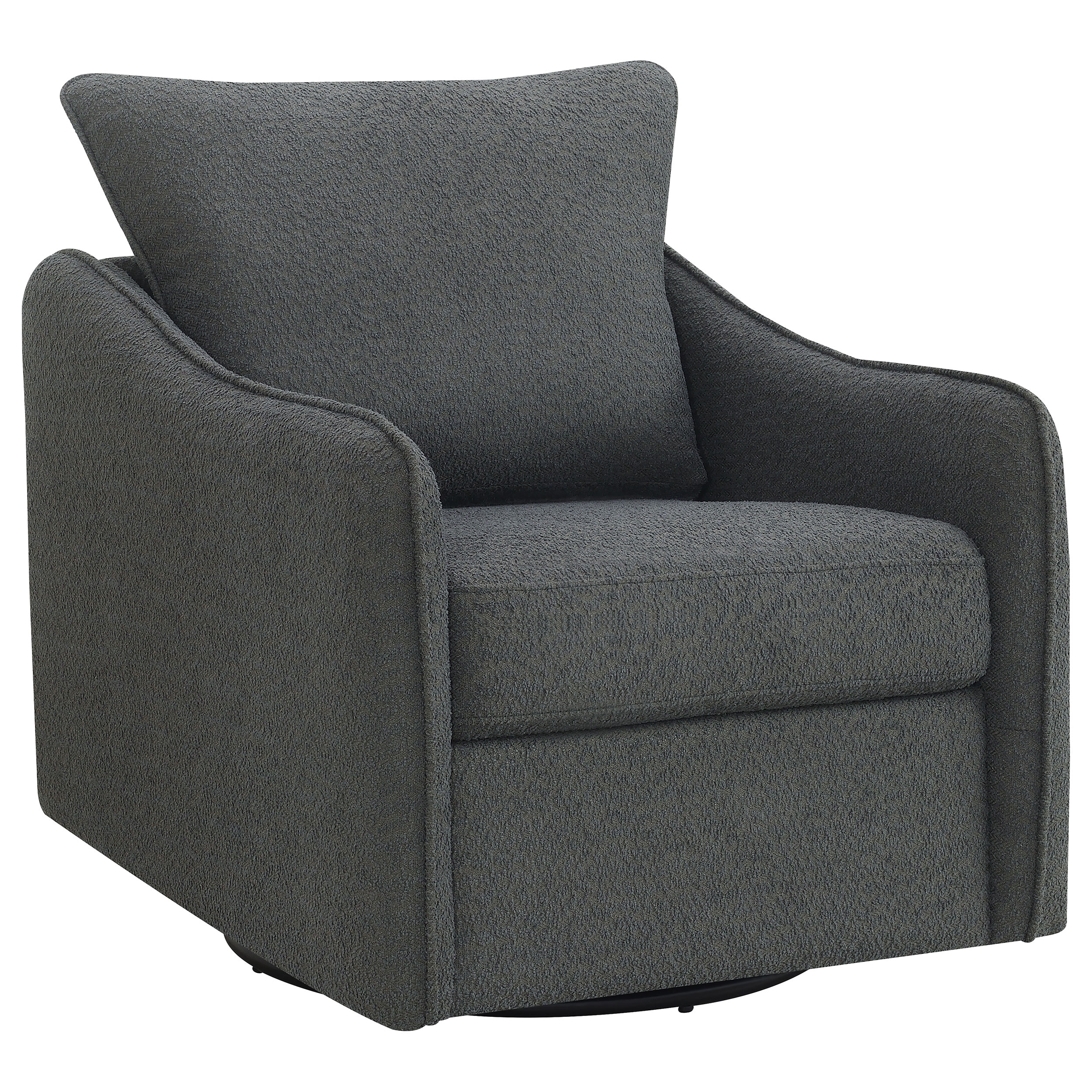 Coaster Madia Upholstered Sloped Arm Swivel Glider Chair Charcoal 903393