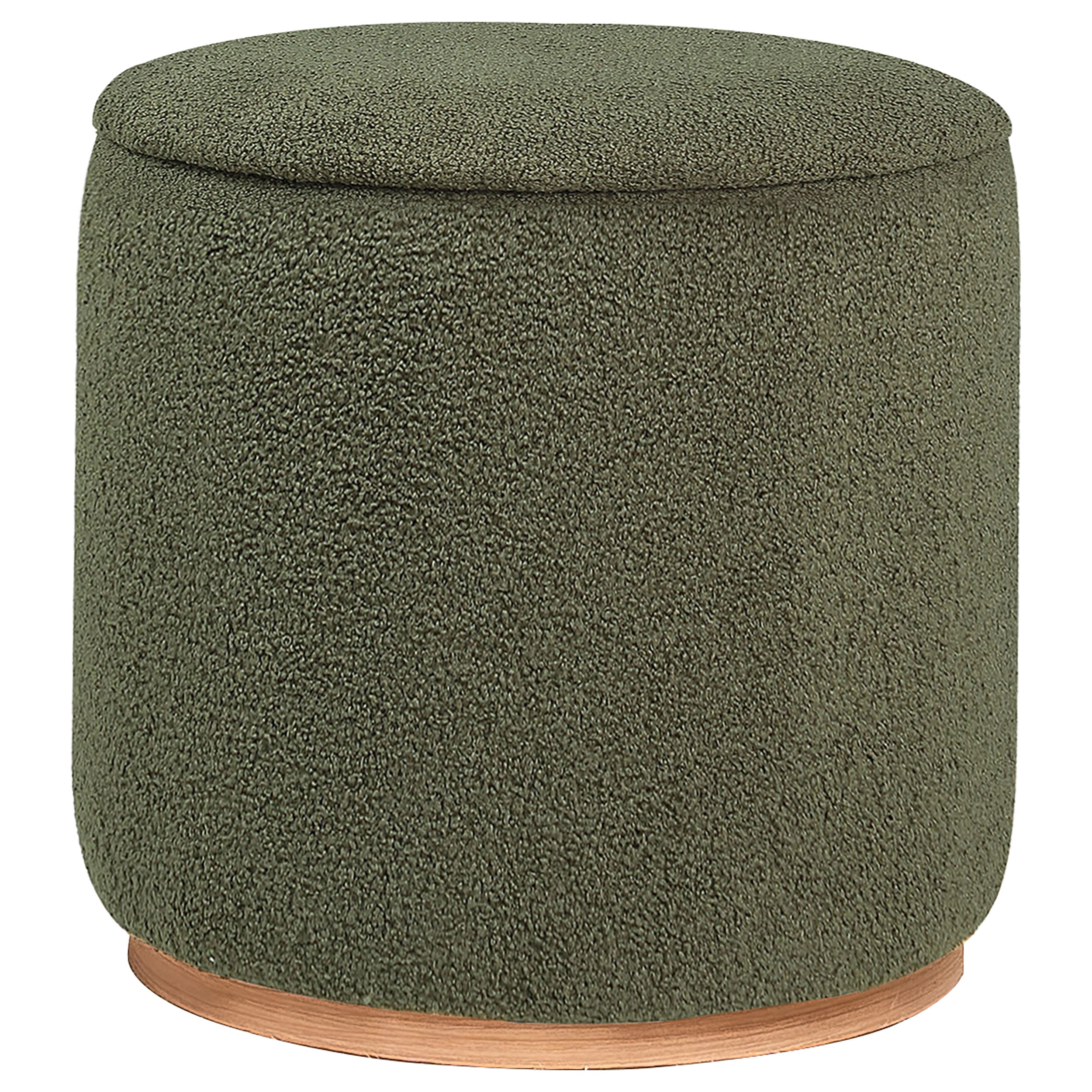 Coaster Zena Faux Sheepskin Upholstered Round Ottoman Green 910302
