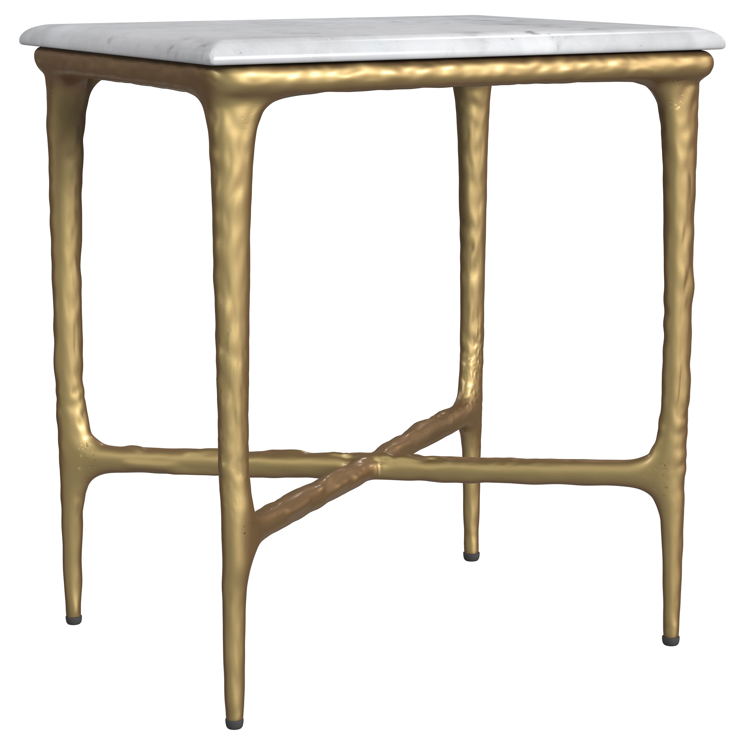 Coaster Baldwin Rectangular Marble Top Side Table White And Gold 930091