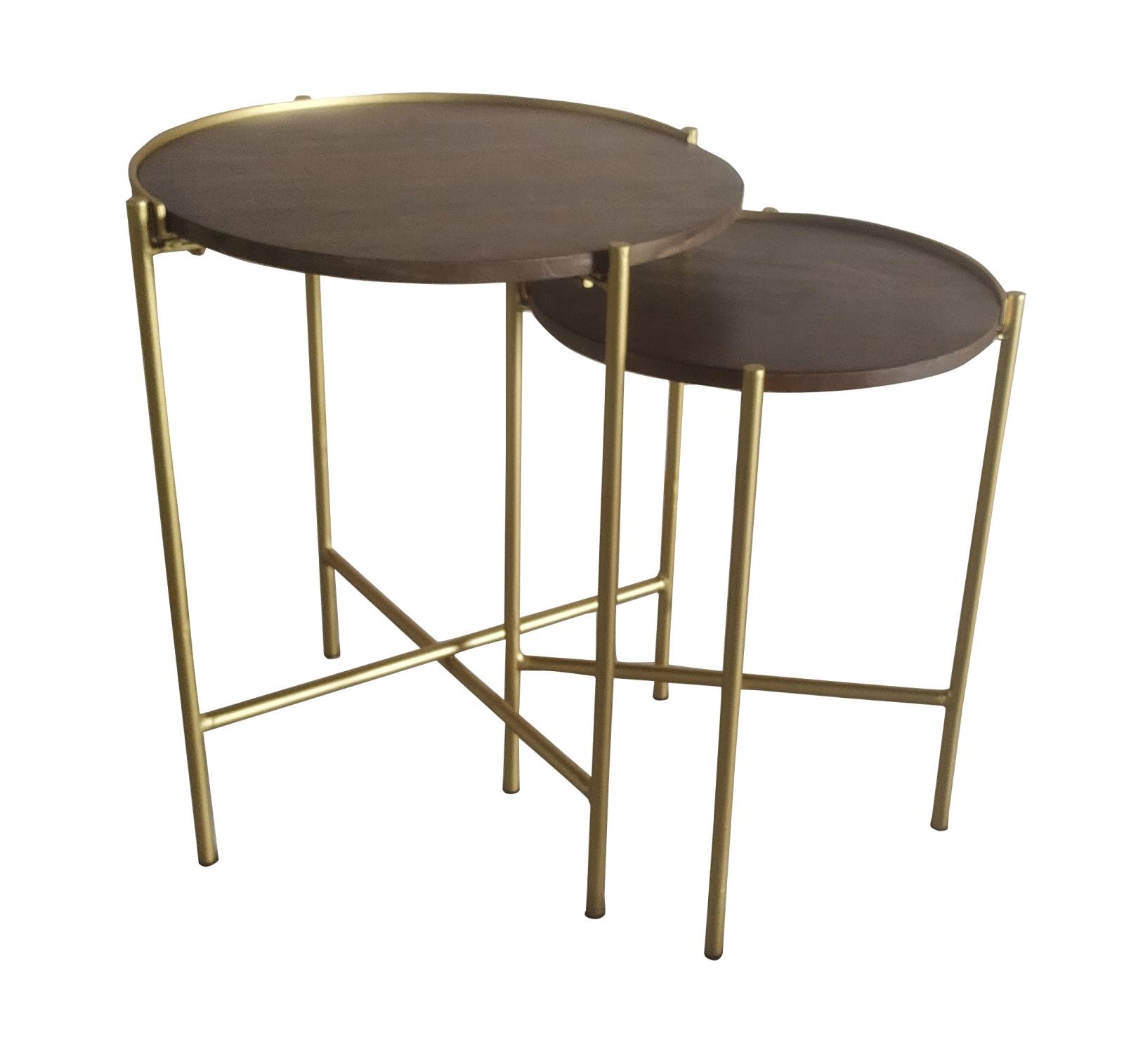 本当に信頼出来る商品 Room Living Coaster Malka Table Nesting Wood Round 2-piece 絵画