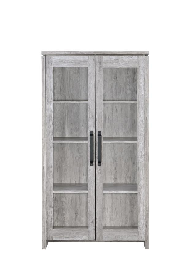 Coaster Living Room Alejo 2-door Engineered Wood Tall Cabinet Grey