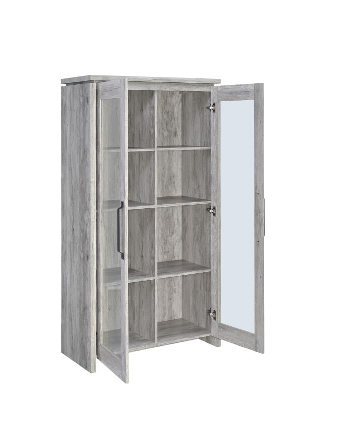 Coaster Living Room Alejo 2-door Engineered Wood Tall Cabinet Grey