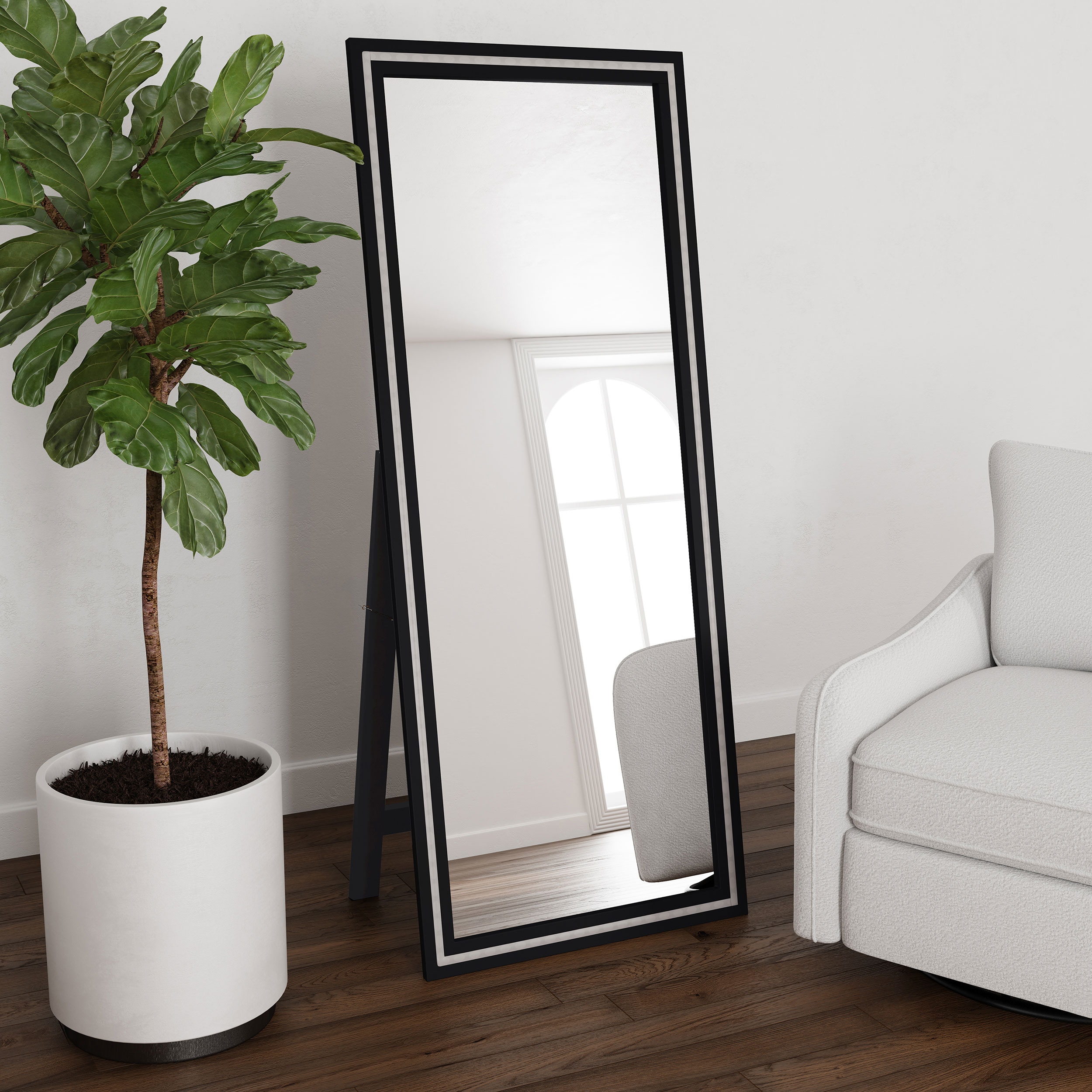 Coaster Mirrors Windrose 28 X 67 Inch Tempered Led Standing Mirror