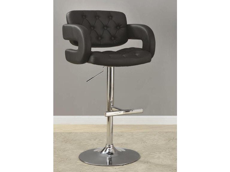 Coaster Casual Dining Brandi Adjustable Bar Stool Black And Chrome