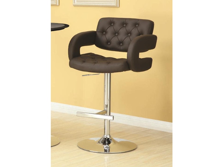 Coaster Bar And Game Room Contemporary Brown And Chrome Bar Stool 102556 Valeri Furniture
