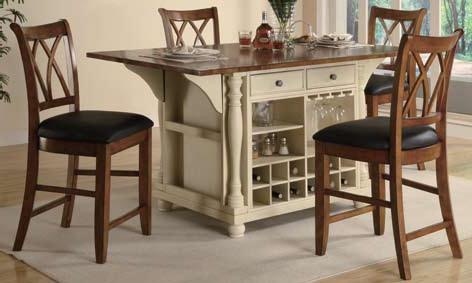 Coaster Casual Dining Slater 2-drawer Drop Leaf Kitchen Island