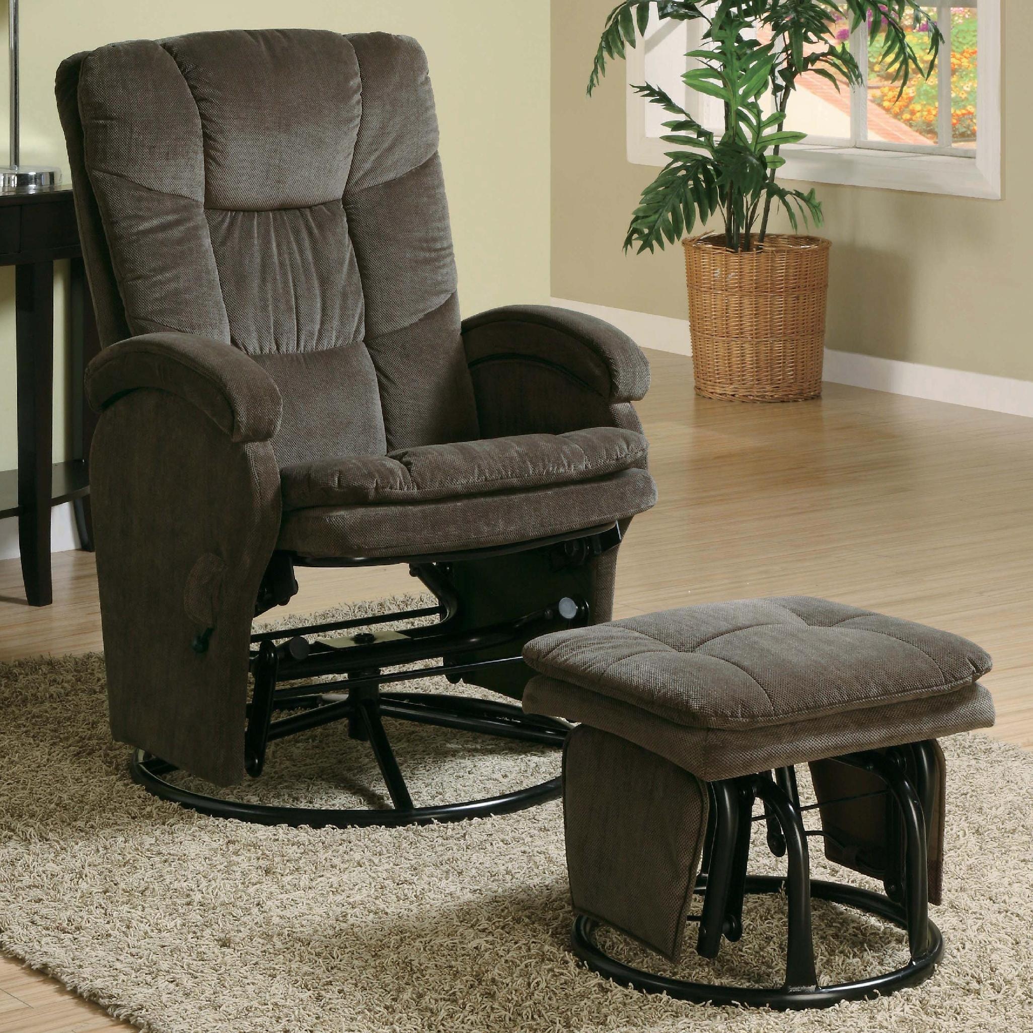 Swivel glider shop chair with ottoman