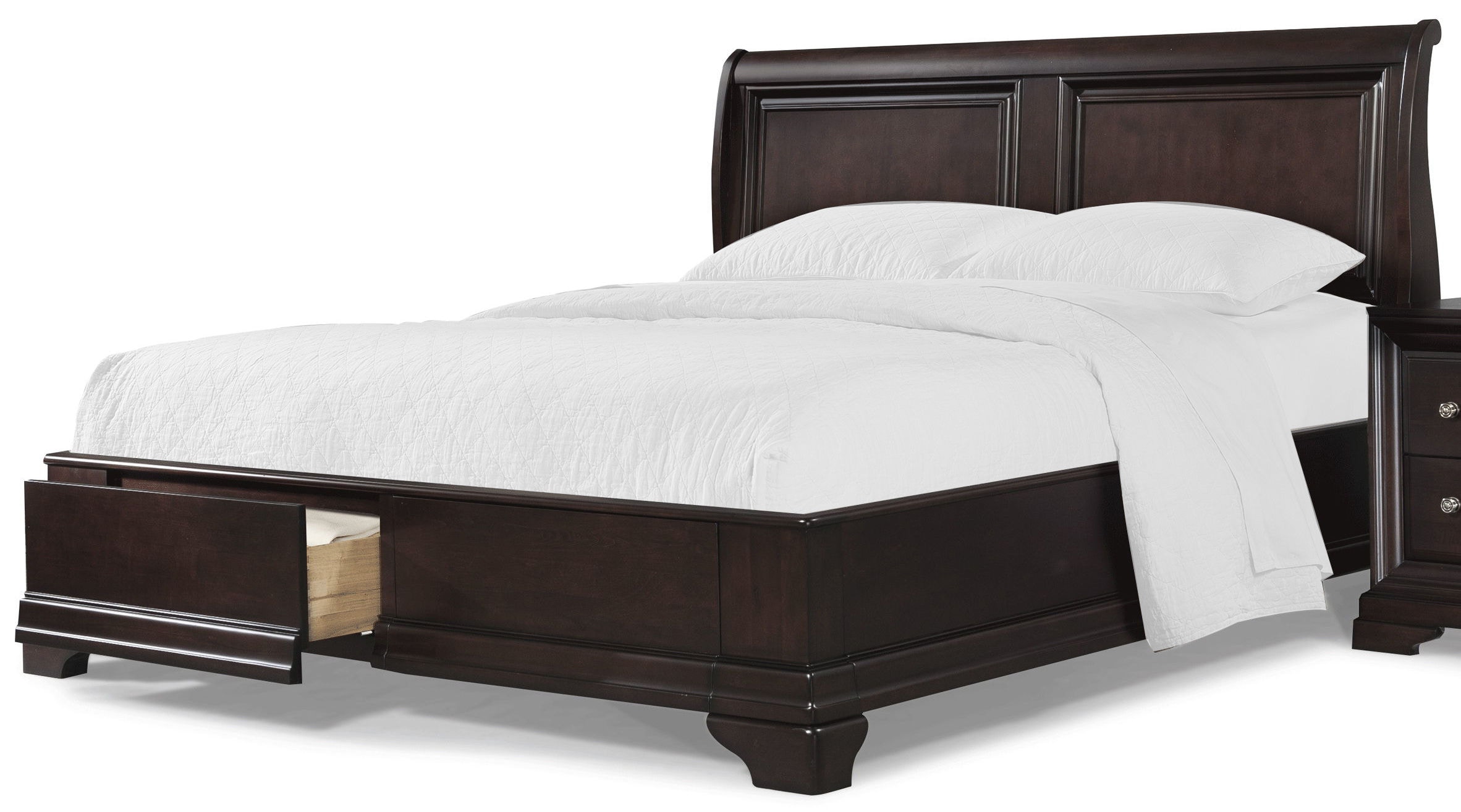 Cresent Fine Furniture Bedroom 1832 Queen Sleigh Storage Bed