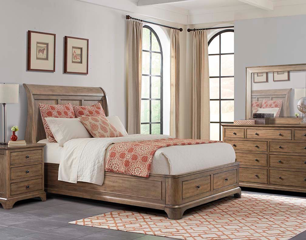Cresent Fine Furniture Bedroom Gunnison Storage Sleigh Bed