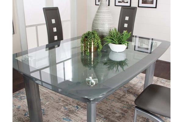 double glass top dining table