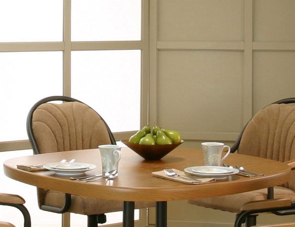 Cramco Casual Dining Blair 42" Square Round Sunset Oak Laminate Table