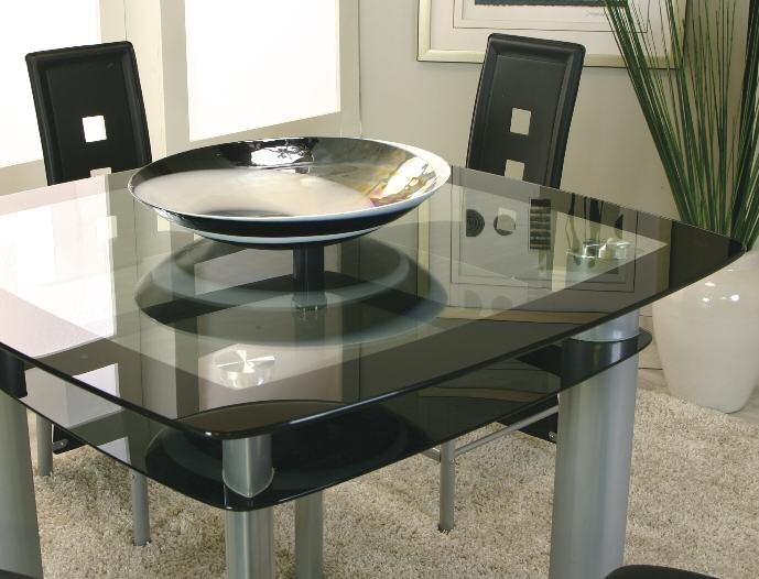 Double glass clearance top dining table