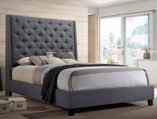 Crown Mark Bedroom Chantilly Bed Grey 5265-GY - Furniture ...