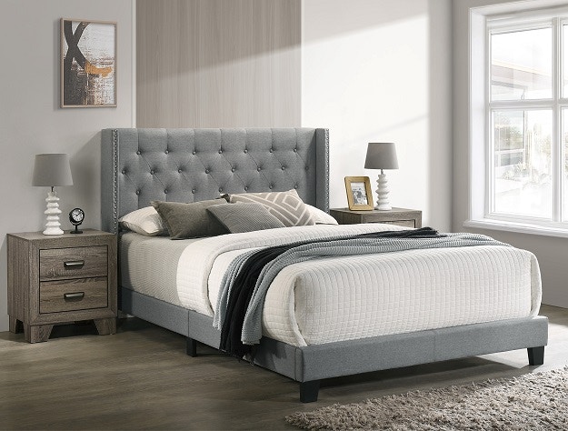 Crown mark florence store gray panel bed