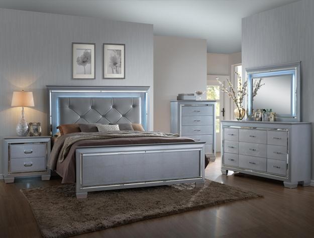 Led queen store bedroom set