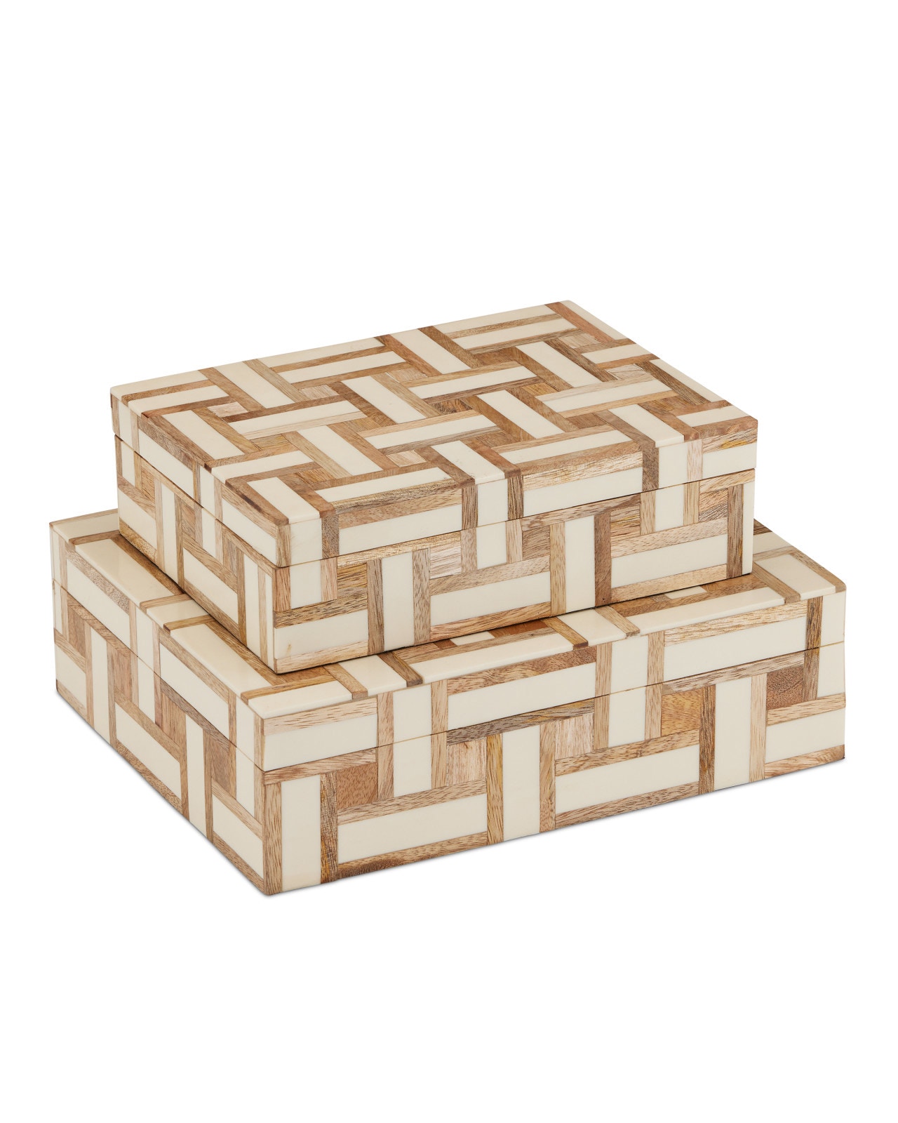 Currey and Company Aarna Cream Box Set of 2 1200-0899