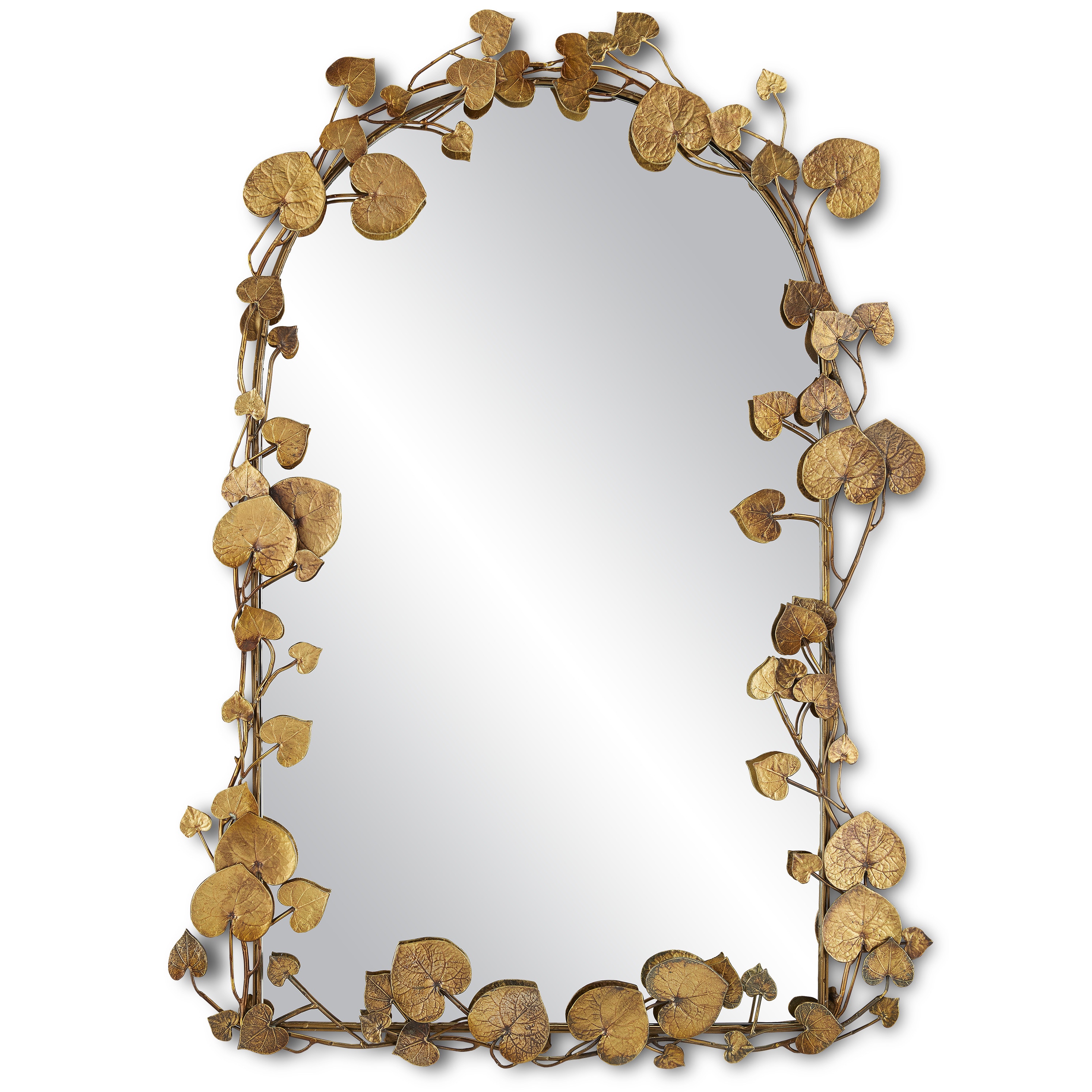 Vinna Arch Brass Leaves Mirror CY10000115