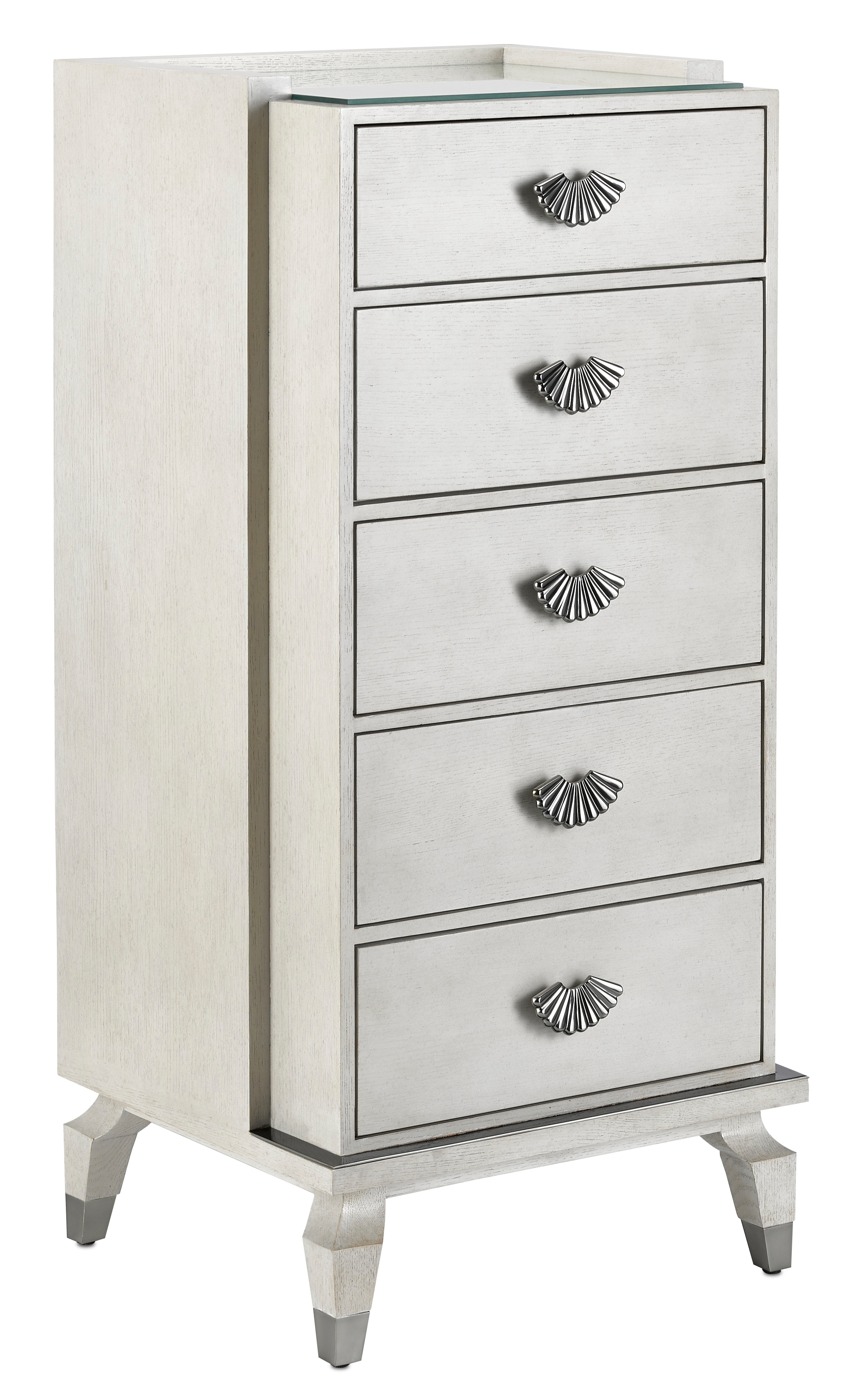 Currey and Company Bedroom Serena Gray Lingerie Chest 3000 0133