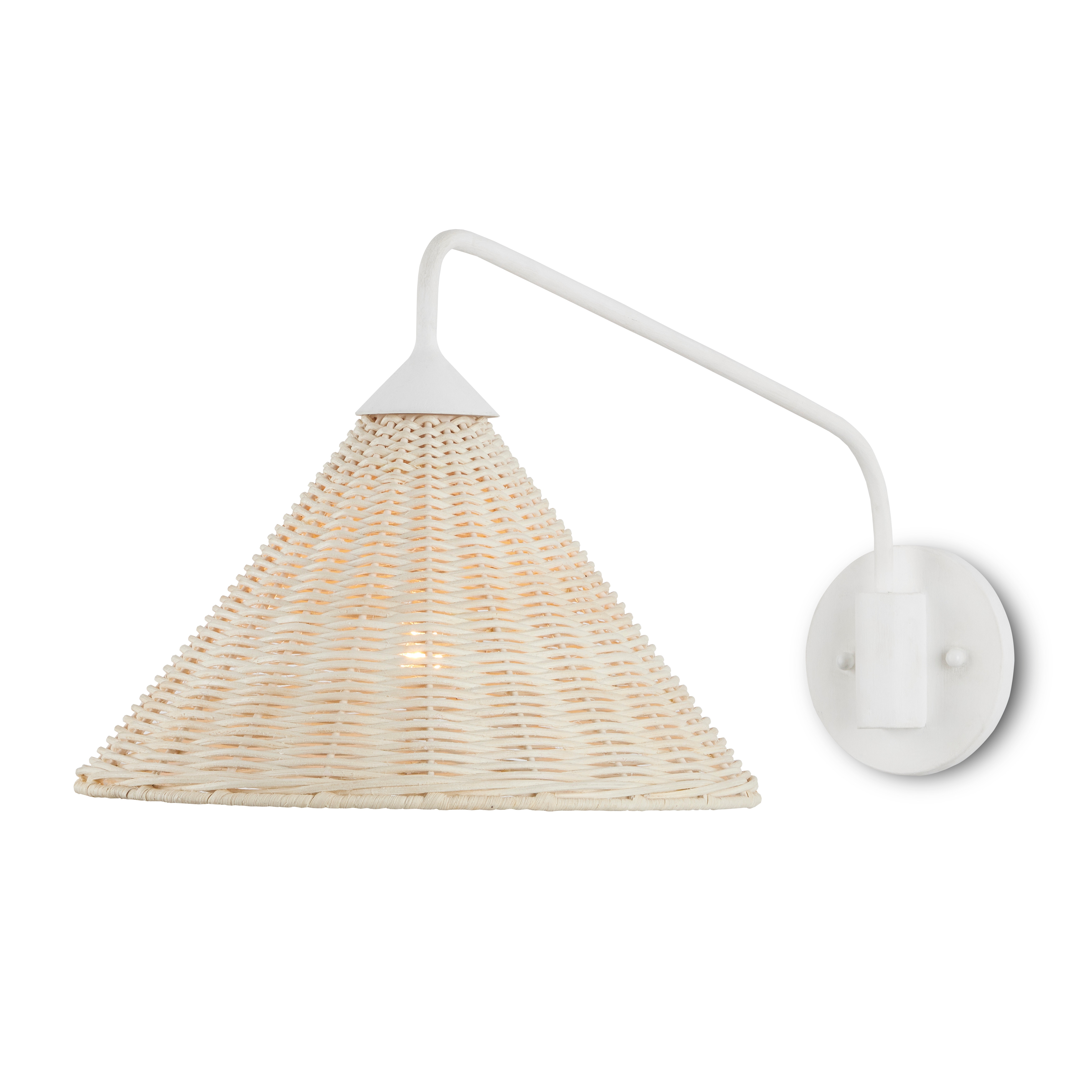 Currey and Company Basket White Swing-Arm Wall Sconce 5000-0219