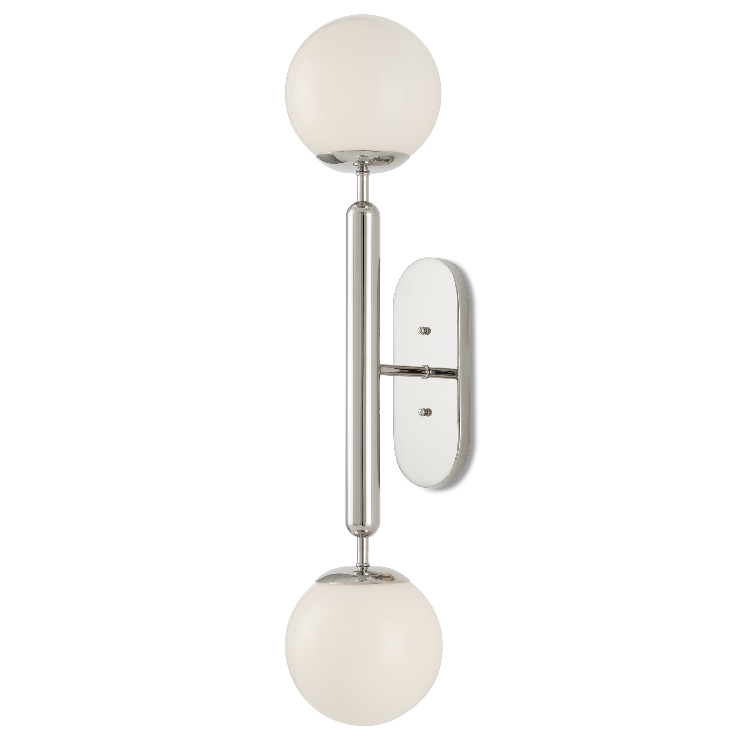 Currey and Company Barbican Double-Light Nickel Wall Sconce 5800-0033