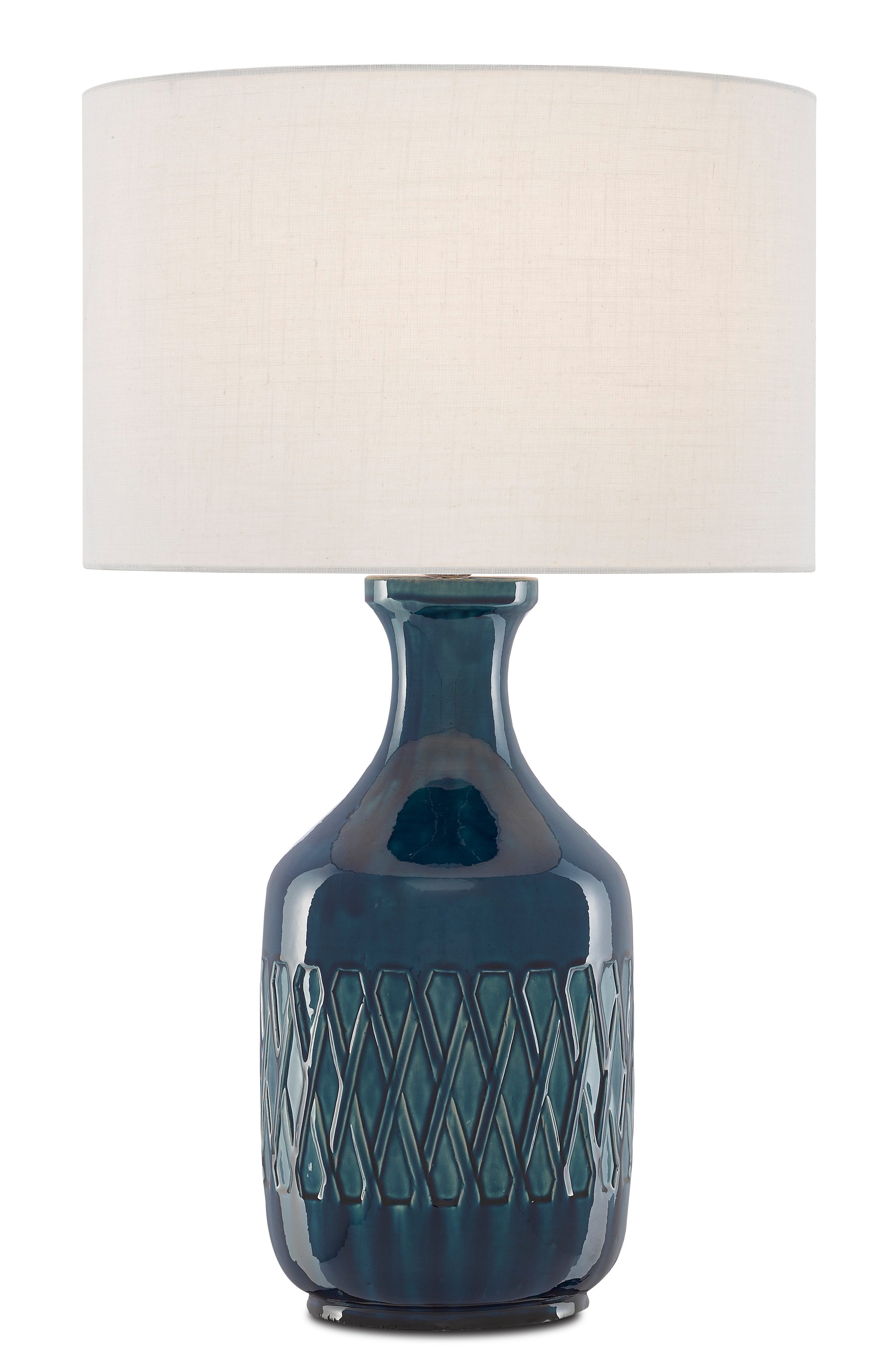 Currey and Company Table and Floor Lamps Samba Blue Table Lamp