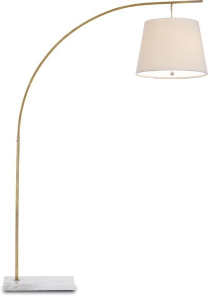 Currey and Company Table and Floor Lamps Cloister Medium Brass Floor Lamp  8000-0117 - Woodbridge