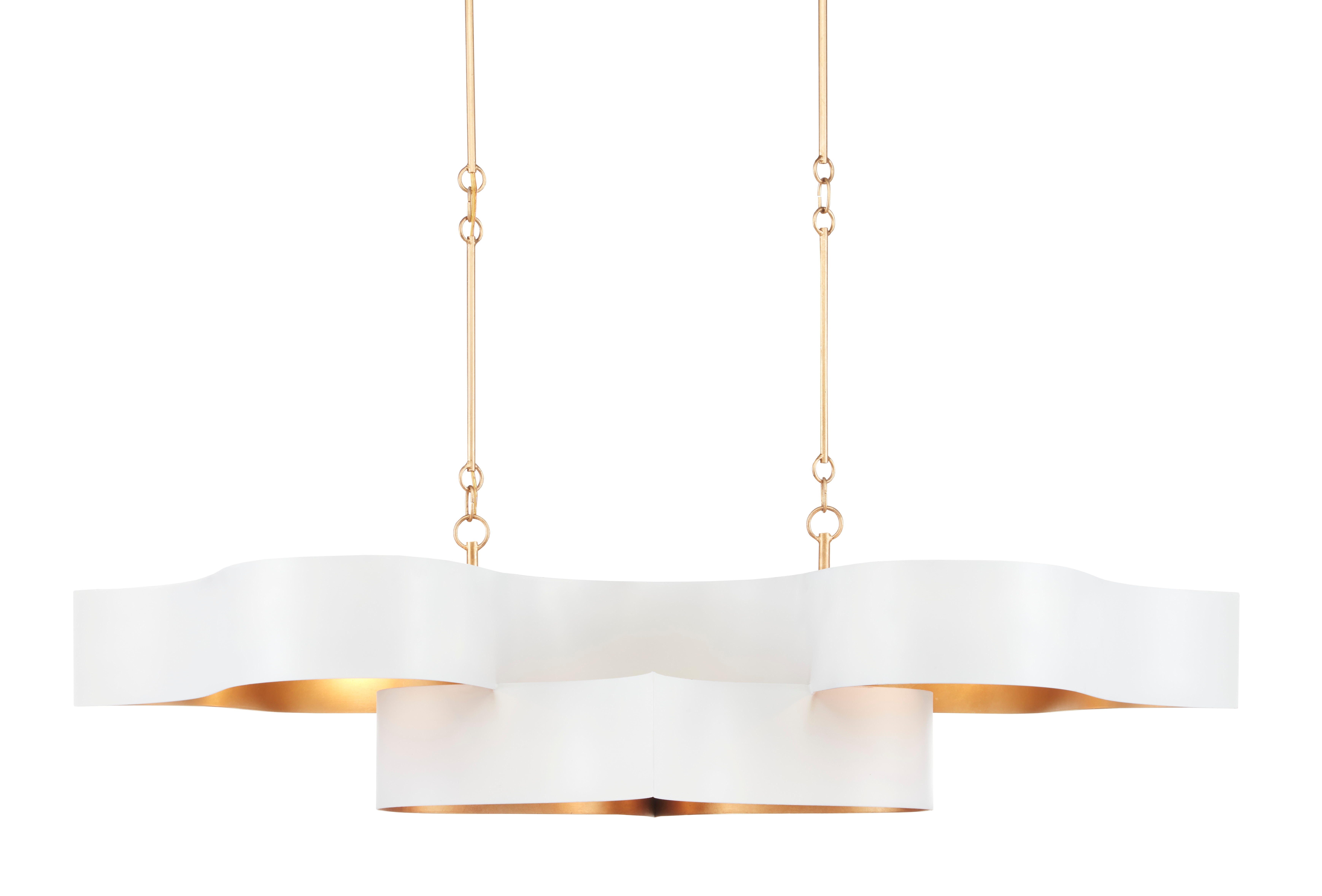 Grand Lotus Oval White Chandelier CY90000854