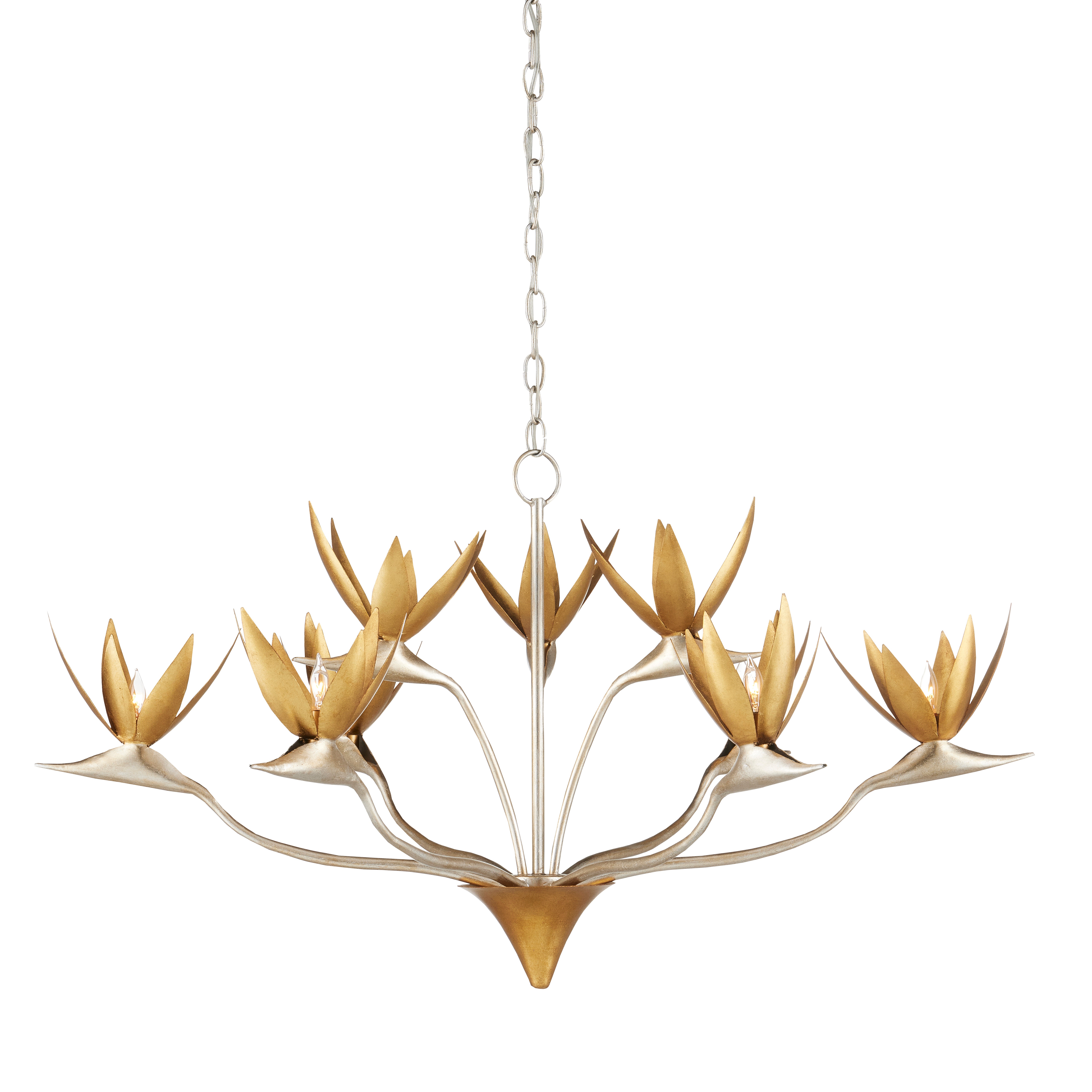 Currey and Company Ceiling Lights Paradiso Silver and Gold