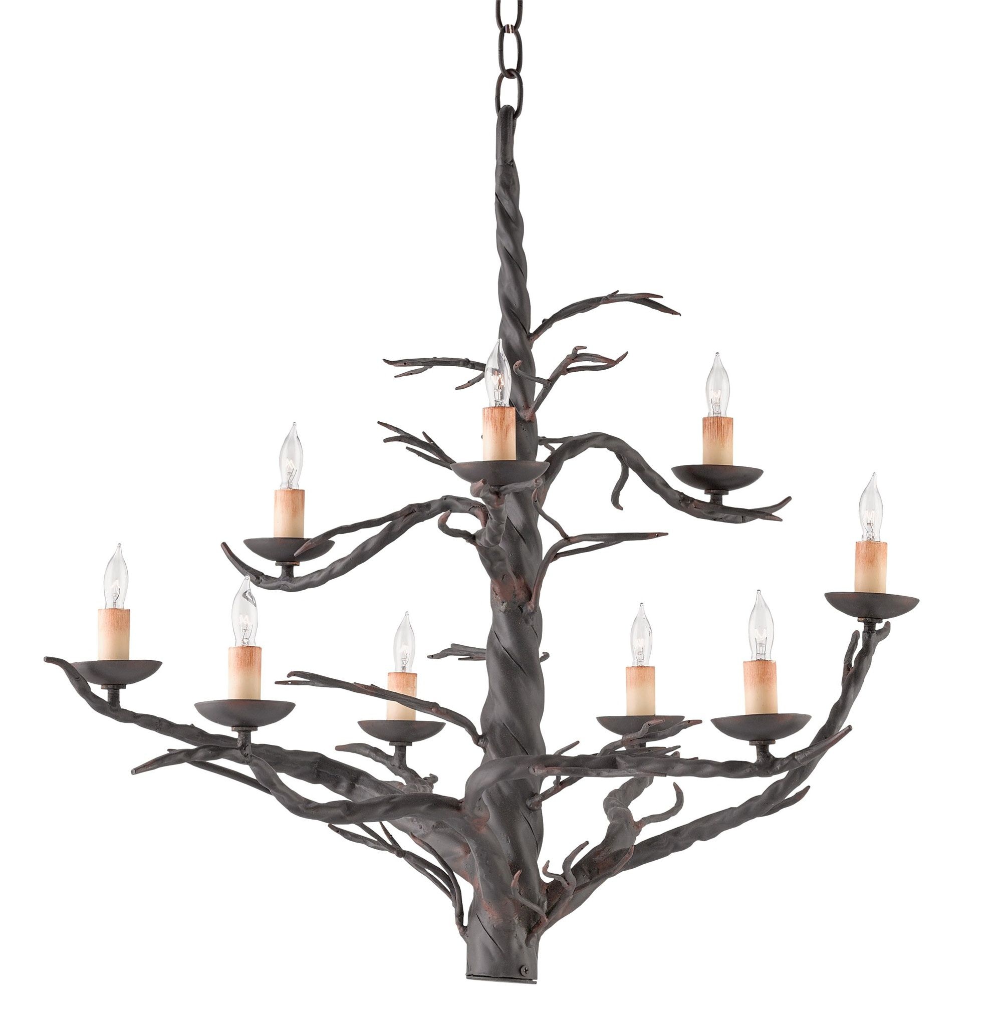 Currey and Company Ceiling Lights Treetop Iron Large Chandelier