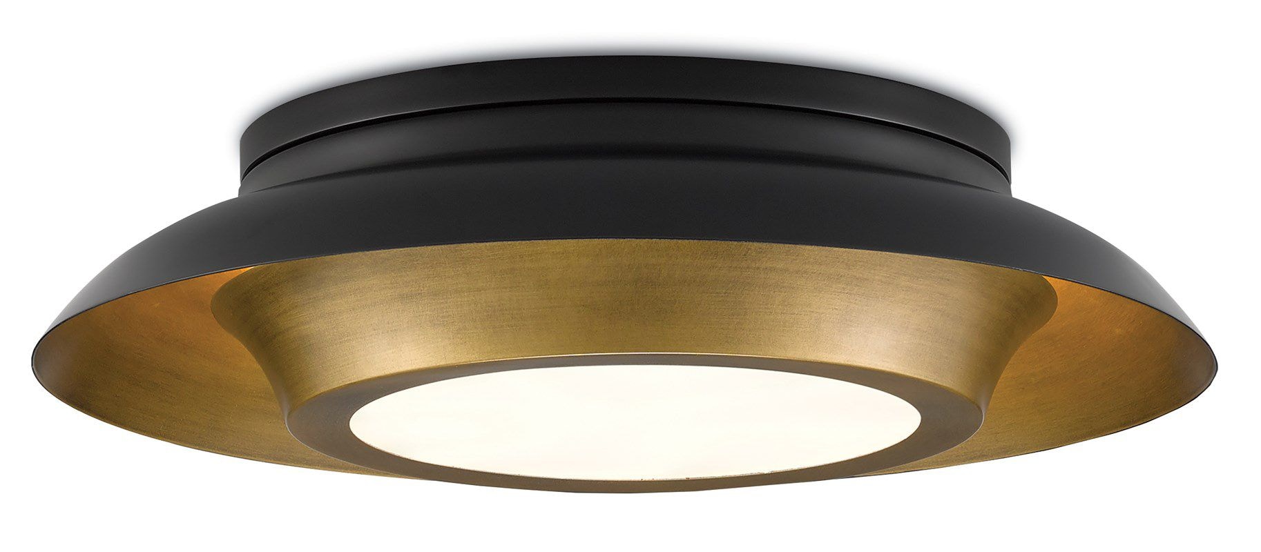Currey and Company Metaphor Black and Brass Flush Mount 9999-0045