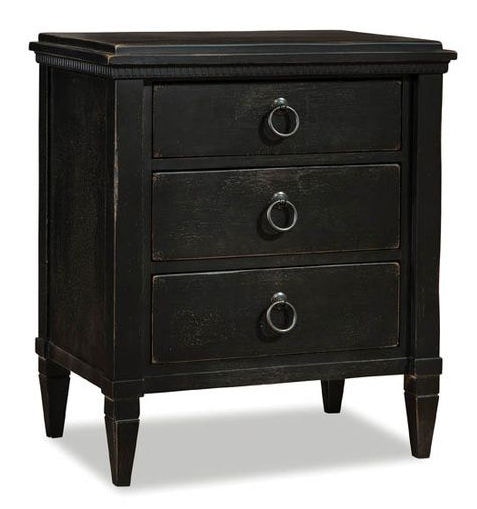 three drawer night stand black