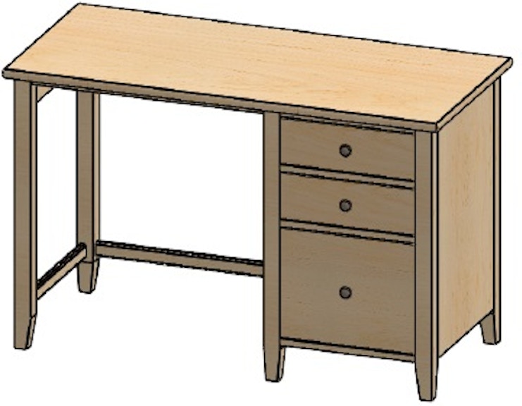 Durham Furniture Tables Student Desk (Right Drawers) 905-212R