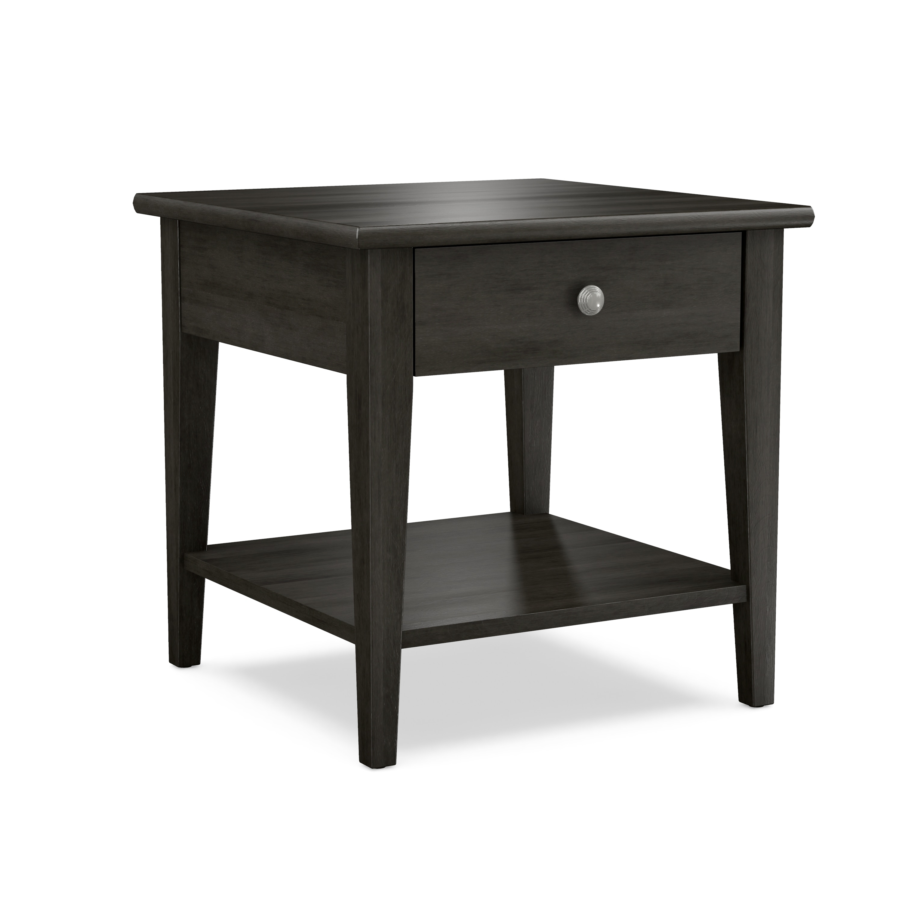 Durham Furniture Living Room 24" Square End Table with Drawer and Shelf