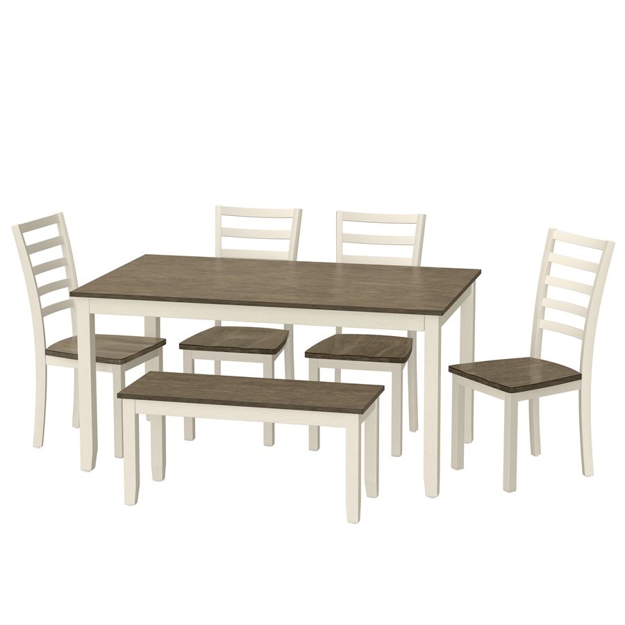 Emerald Home Furnishings Casual Dining 6 Piece Dining Table Set