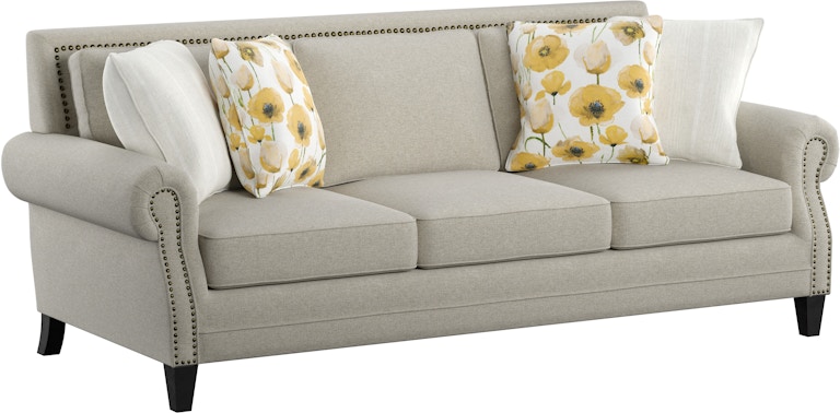 Emerald Home Furnishings Sofa With 4 Pillows-Beige U3910-00-09 U3910-00-09